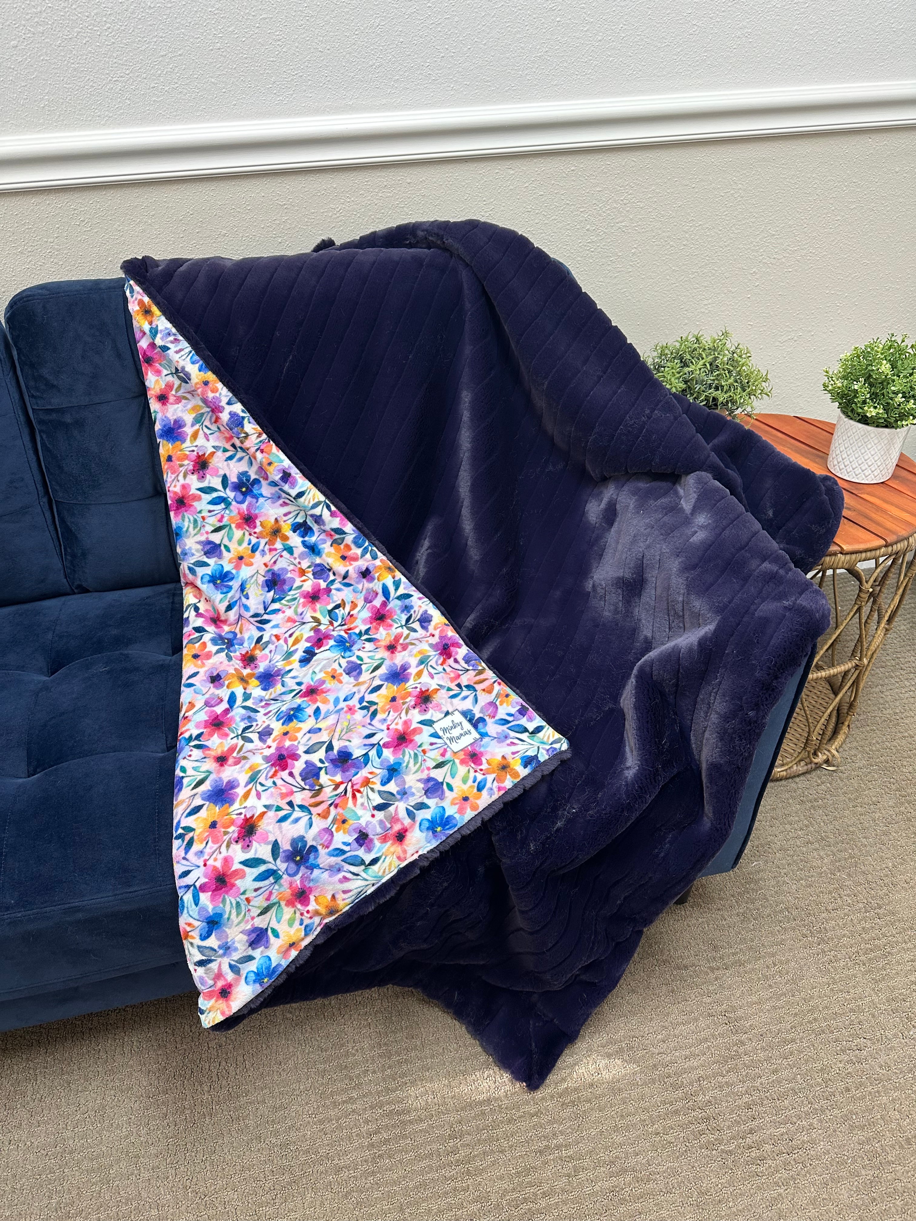 Purple Floral Simple Throw