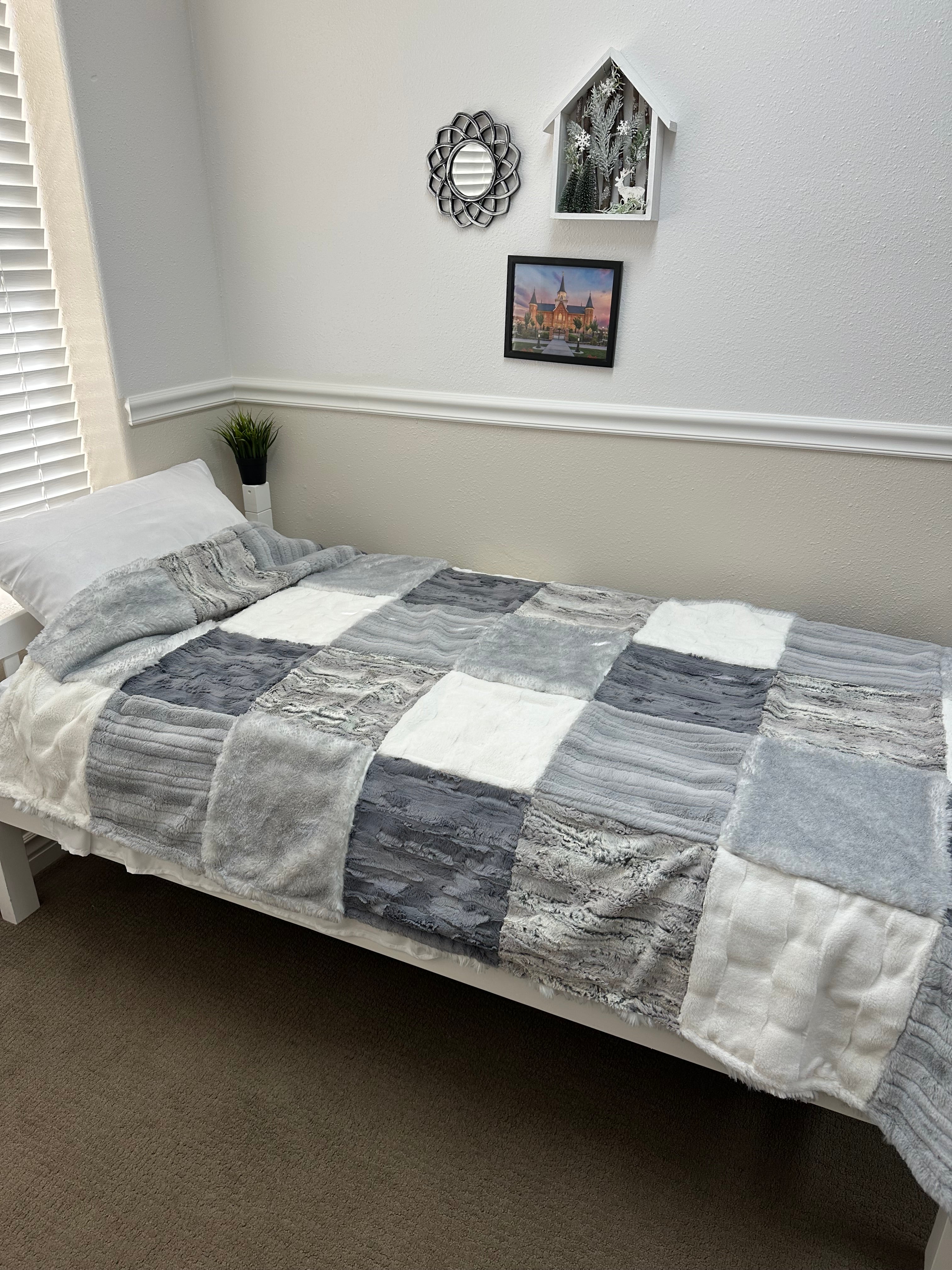 Grey Artic Fox Minky Mama