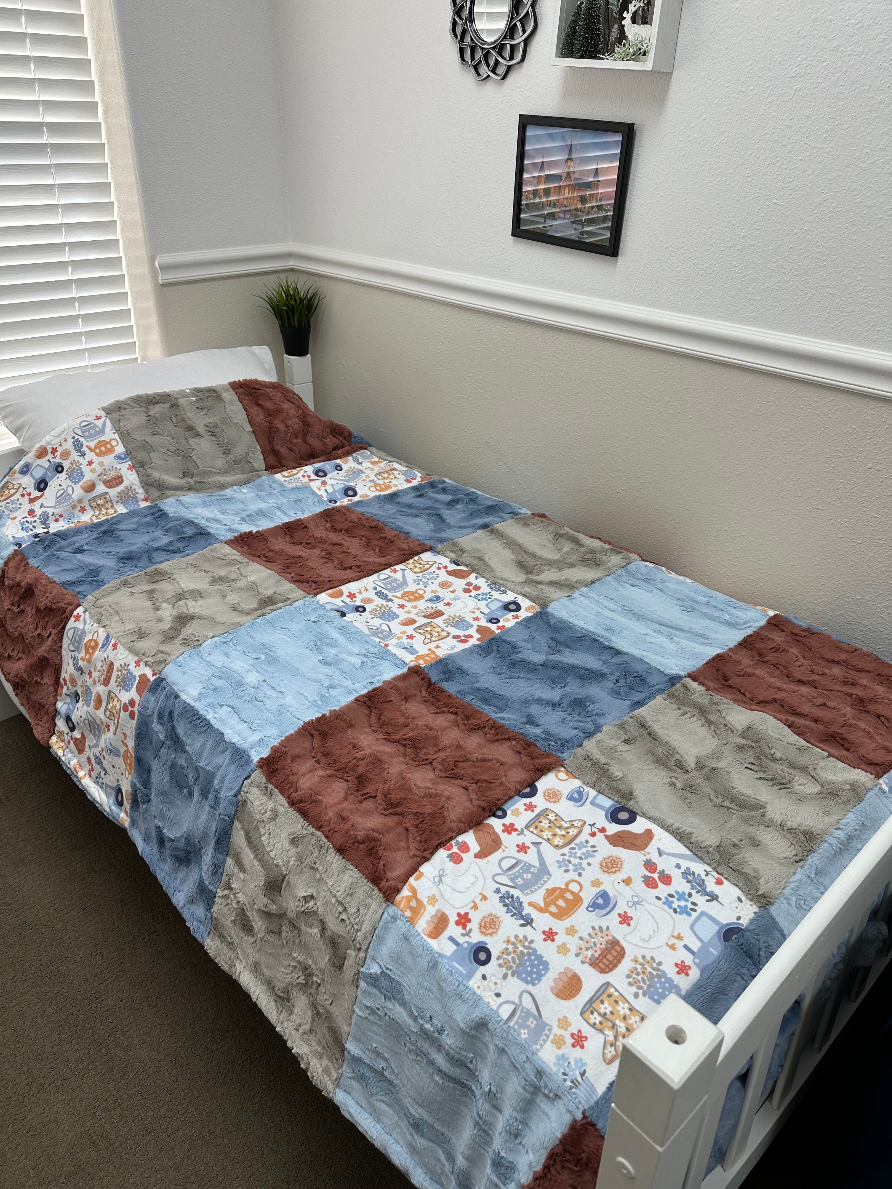 Blue Spring Minky Mama