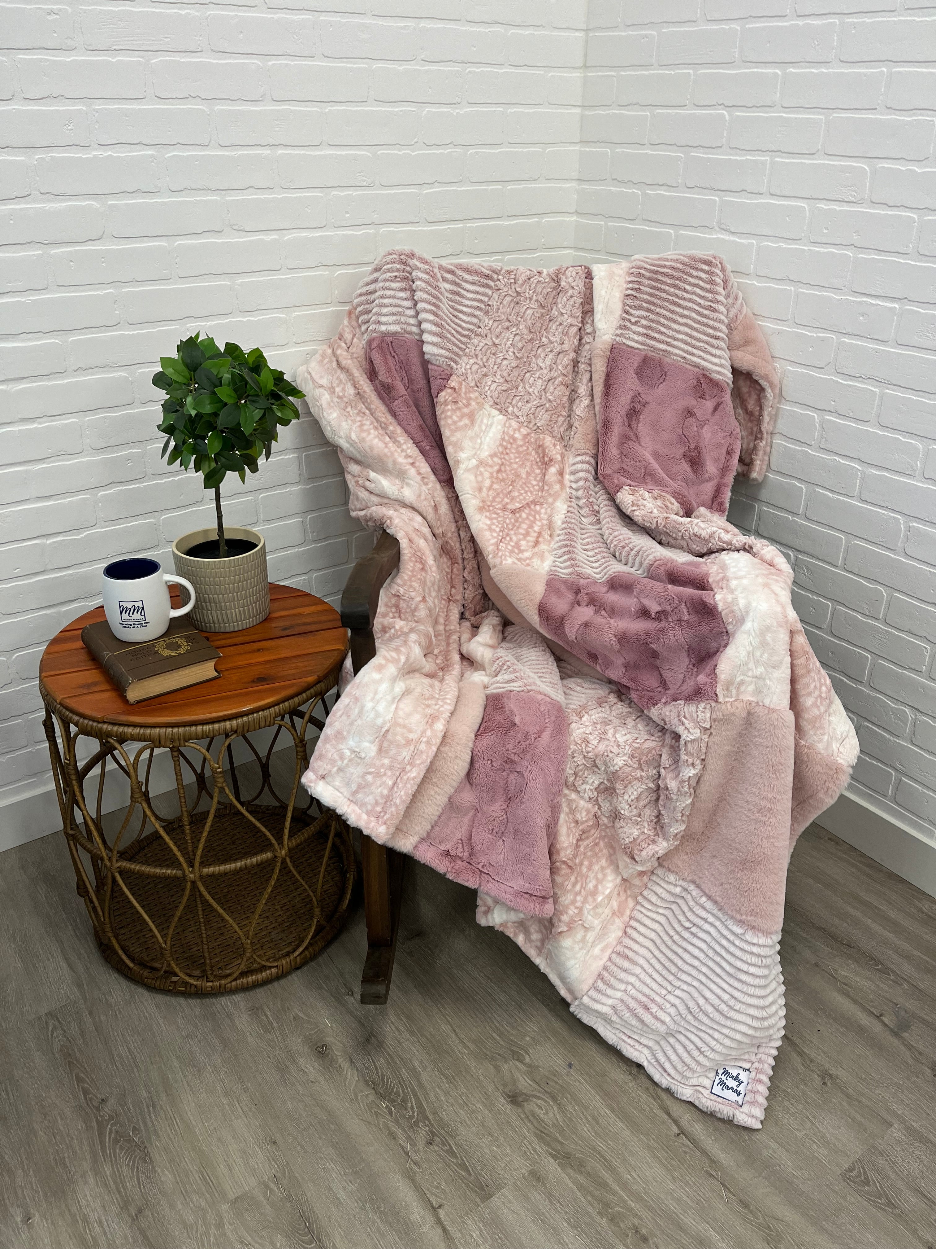 Pink Fawn Back Minky Mama