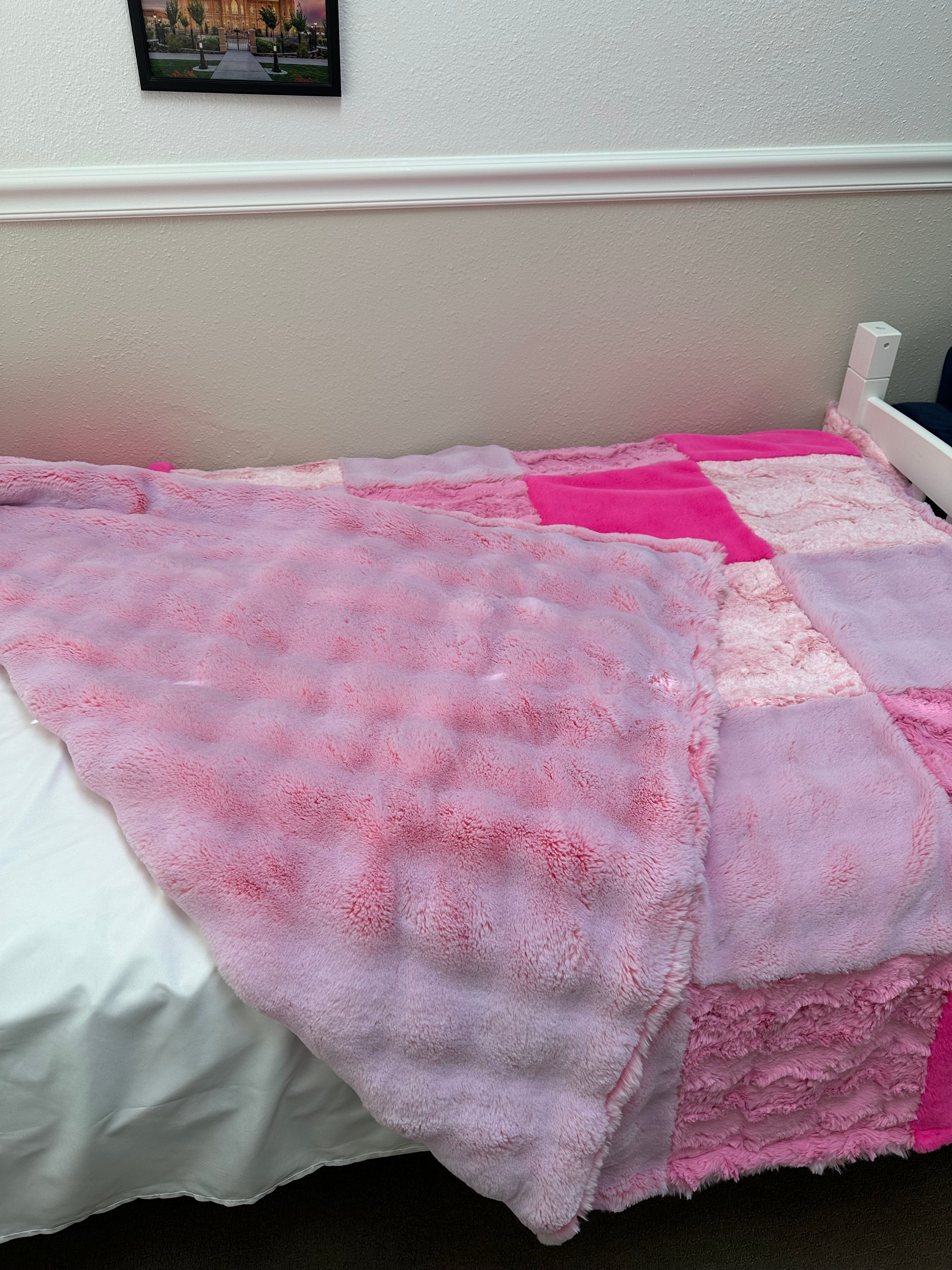 Pink Diagonal Minky Mama