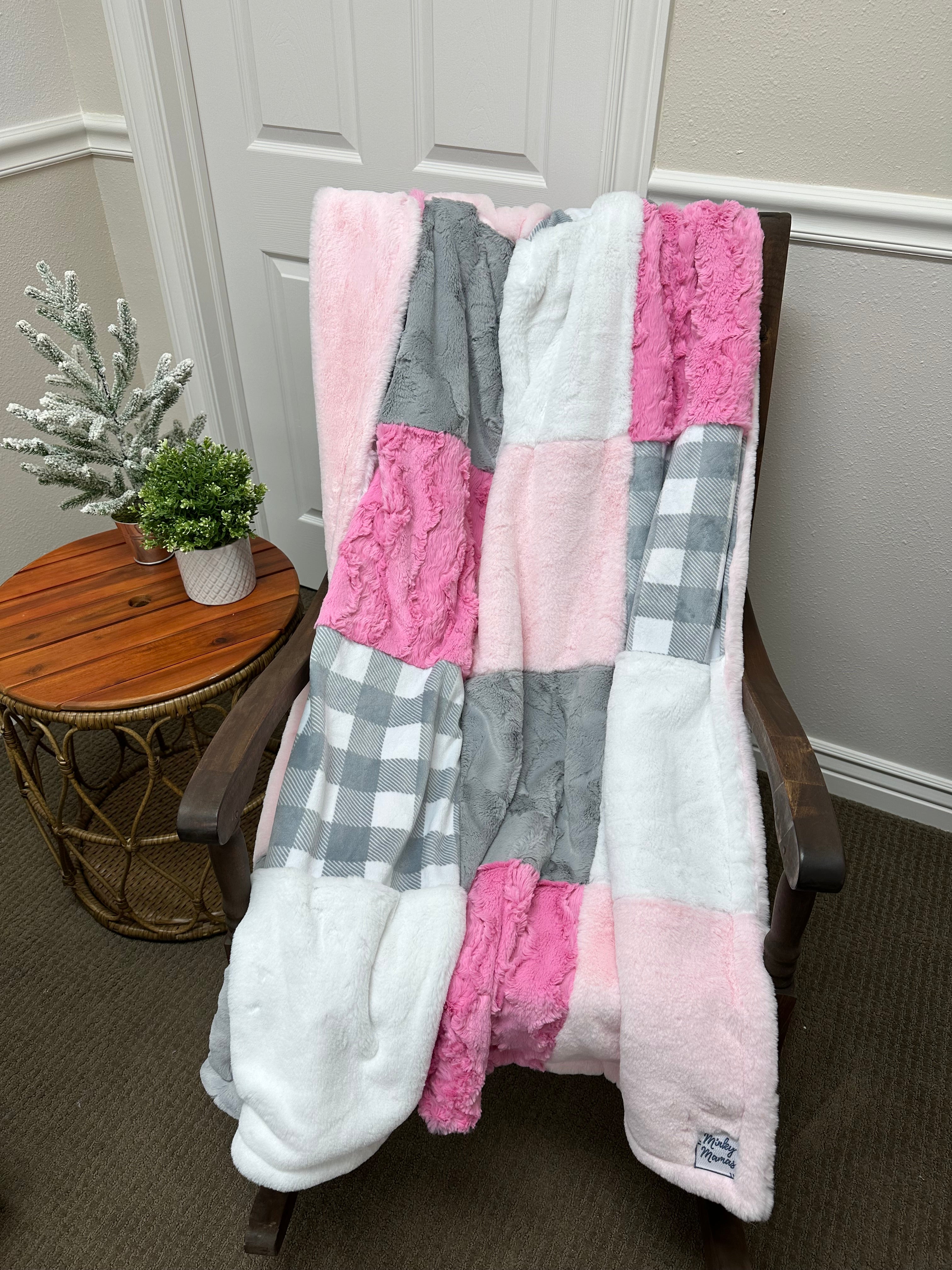 Pink and grey Throw