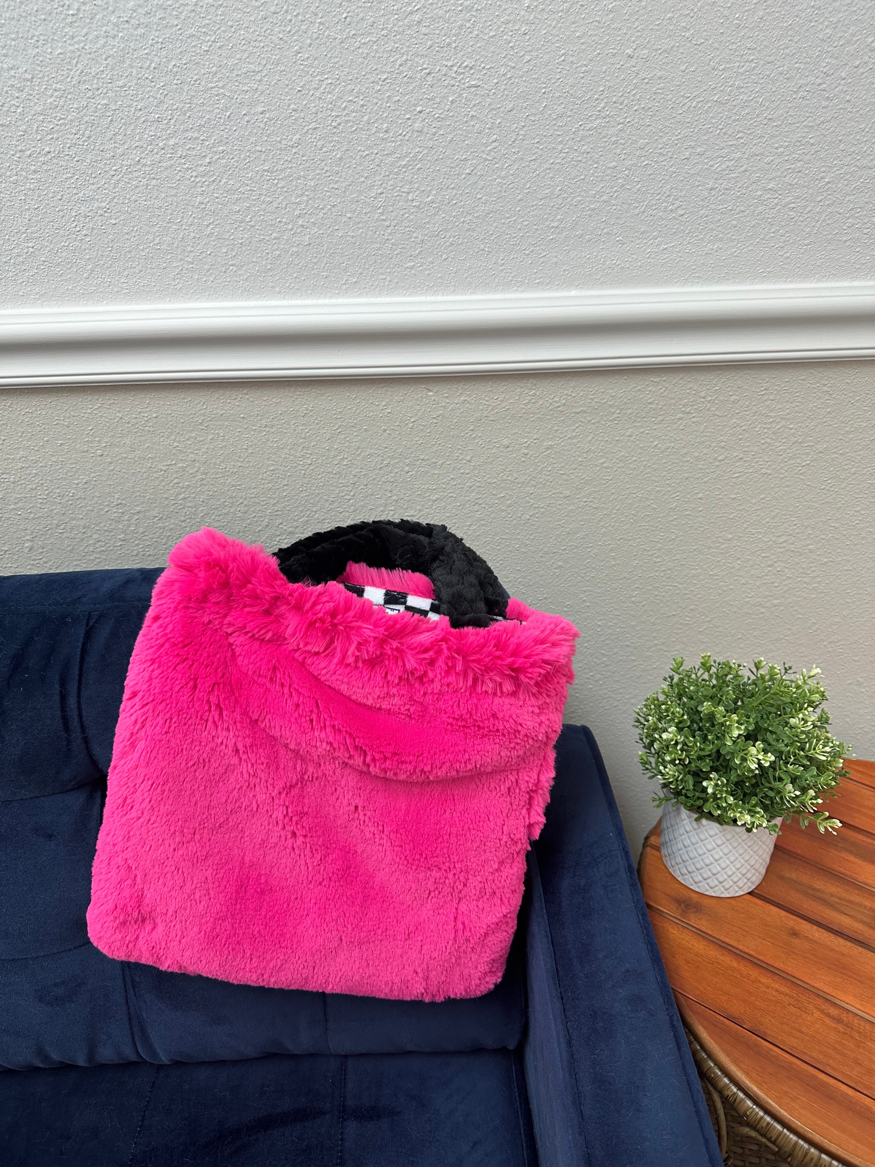 Hot pink checkered Small bag