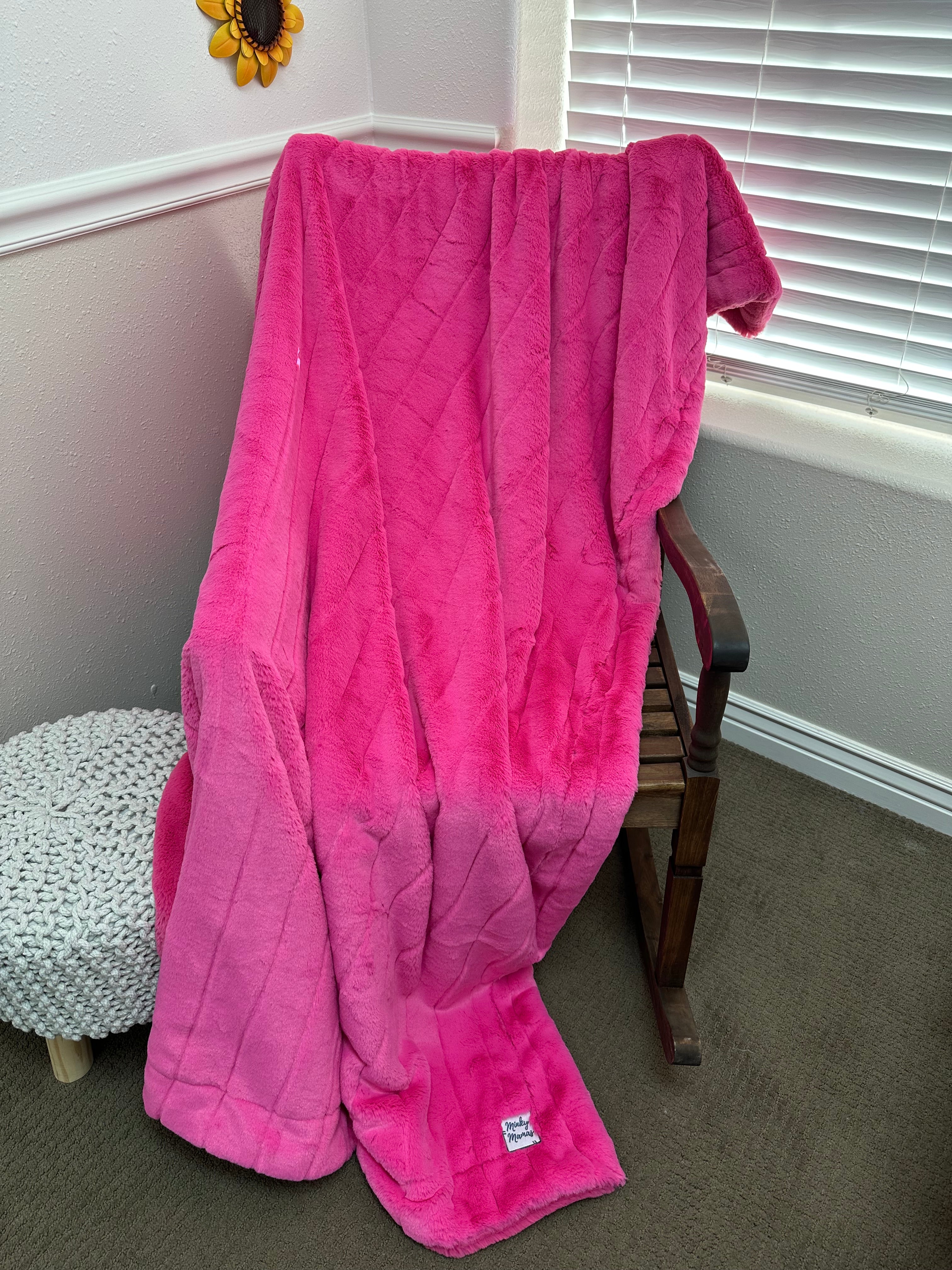 Hot pink simple Minky Mama