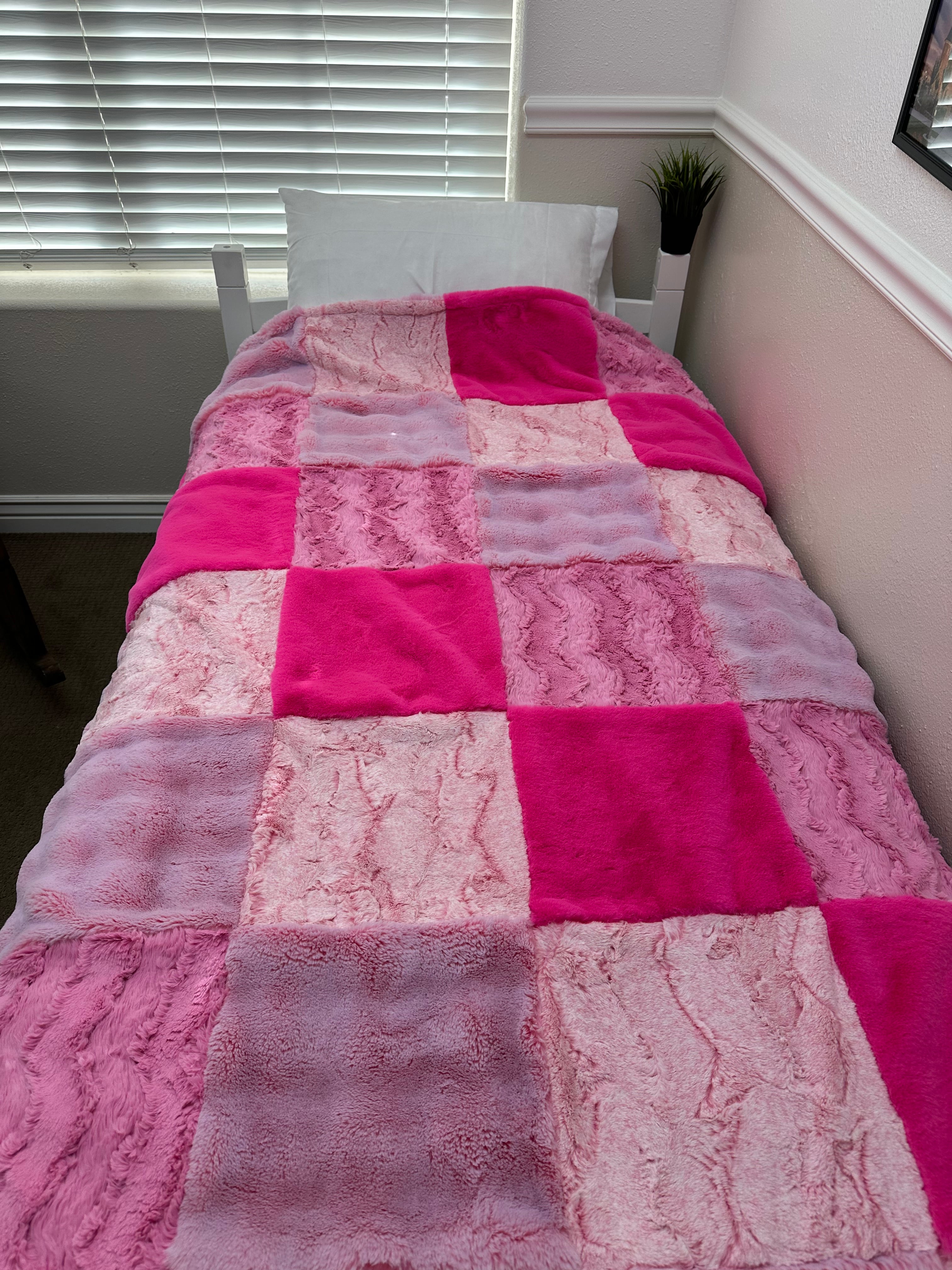 Pink Diagonal Minky Mama