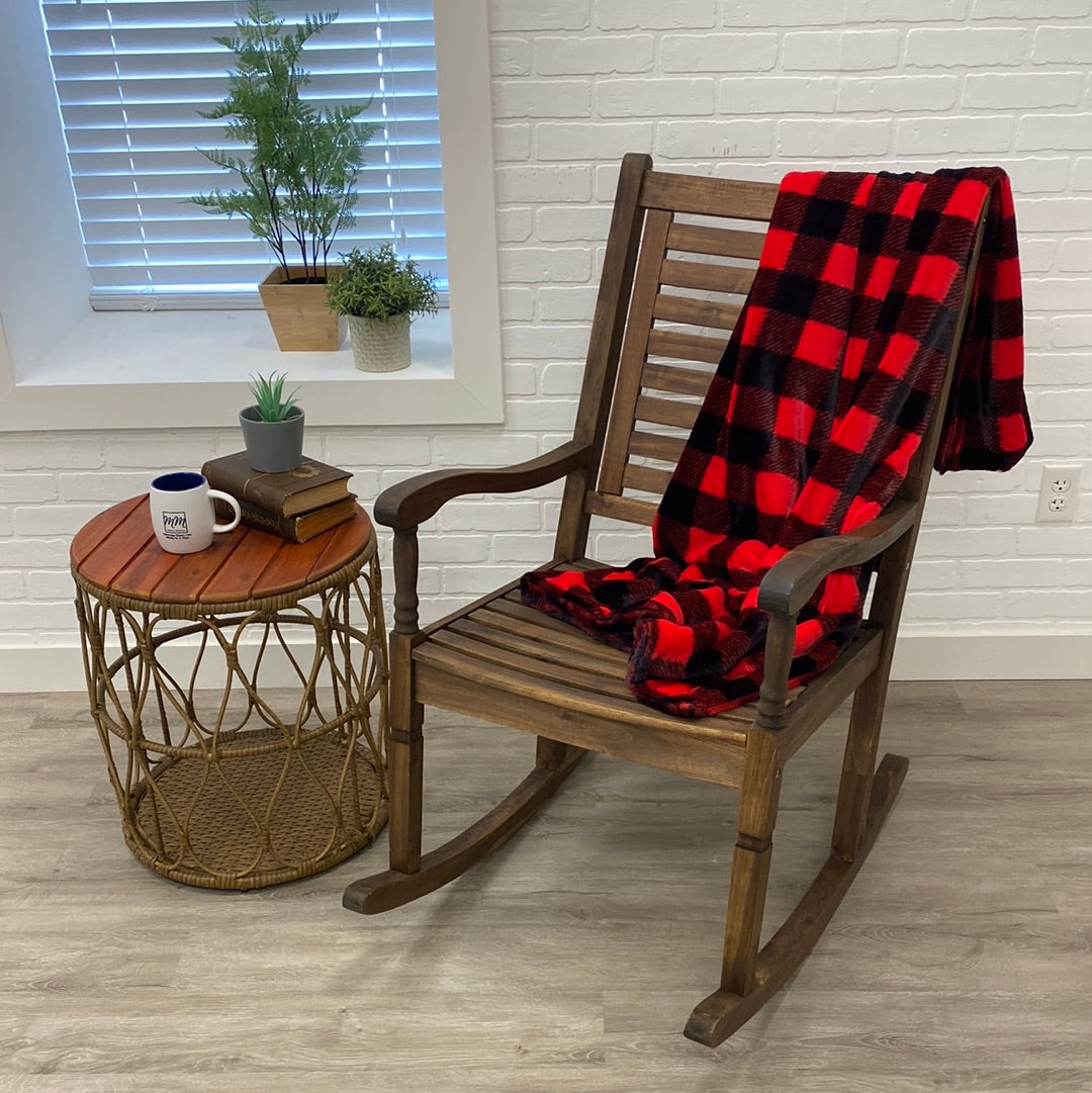 Scarlet/Black Buffalo Check Simple Throw