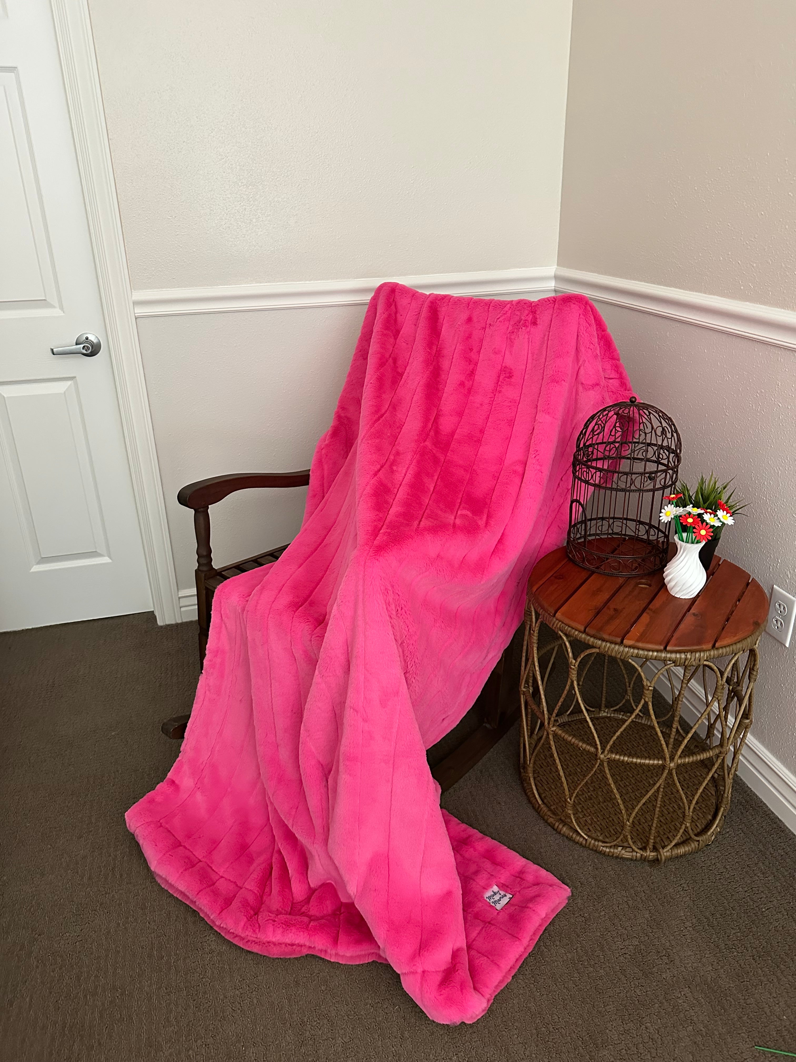 Hot pink simple Minky Mama