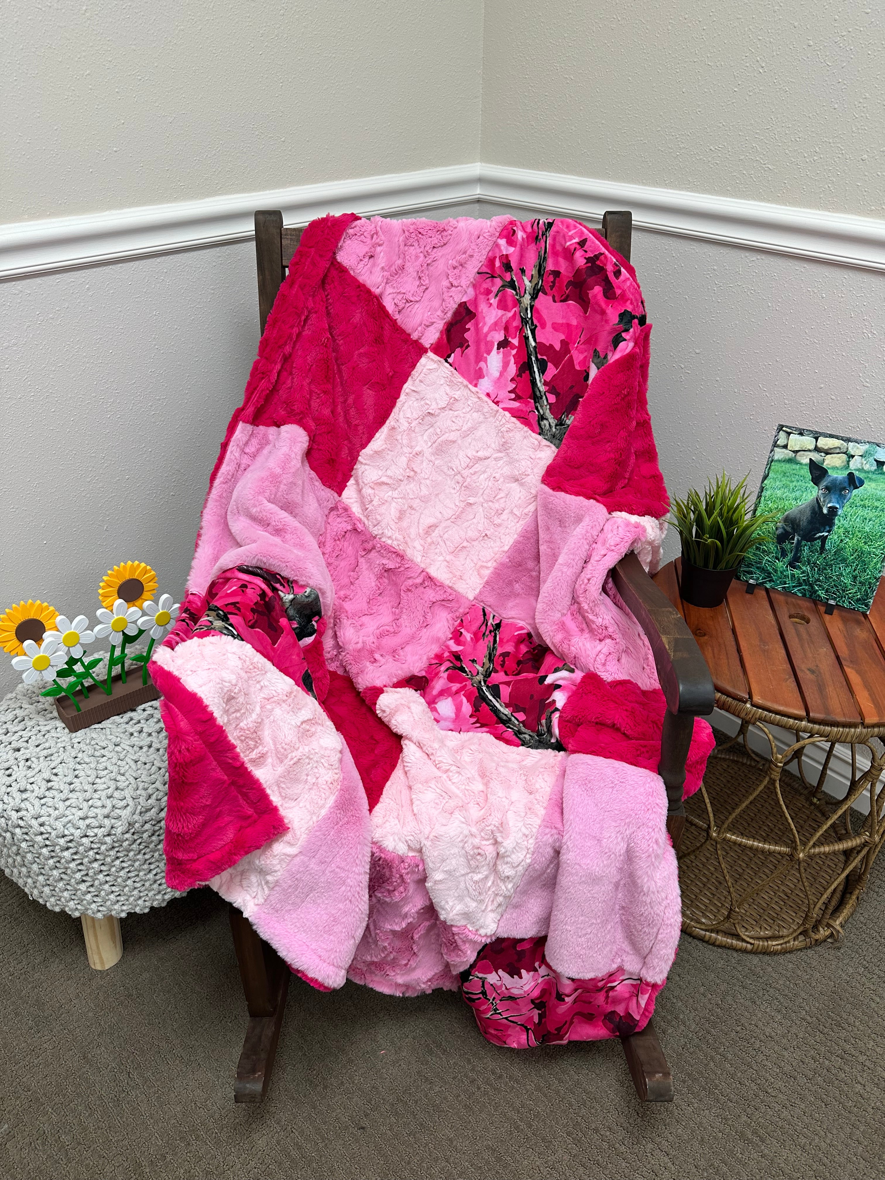Pink Camo Throw