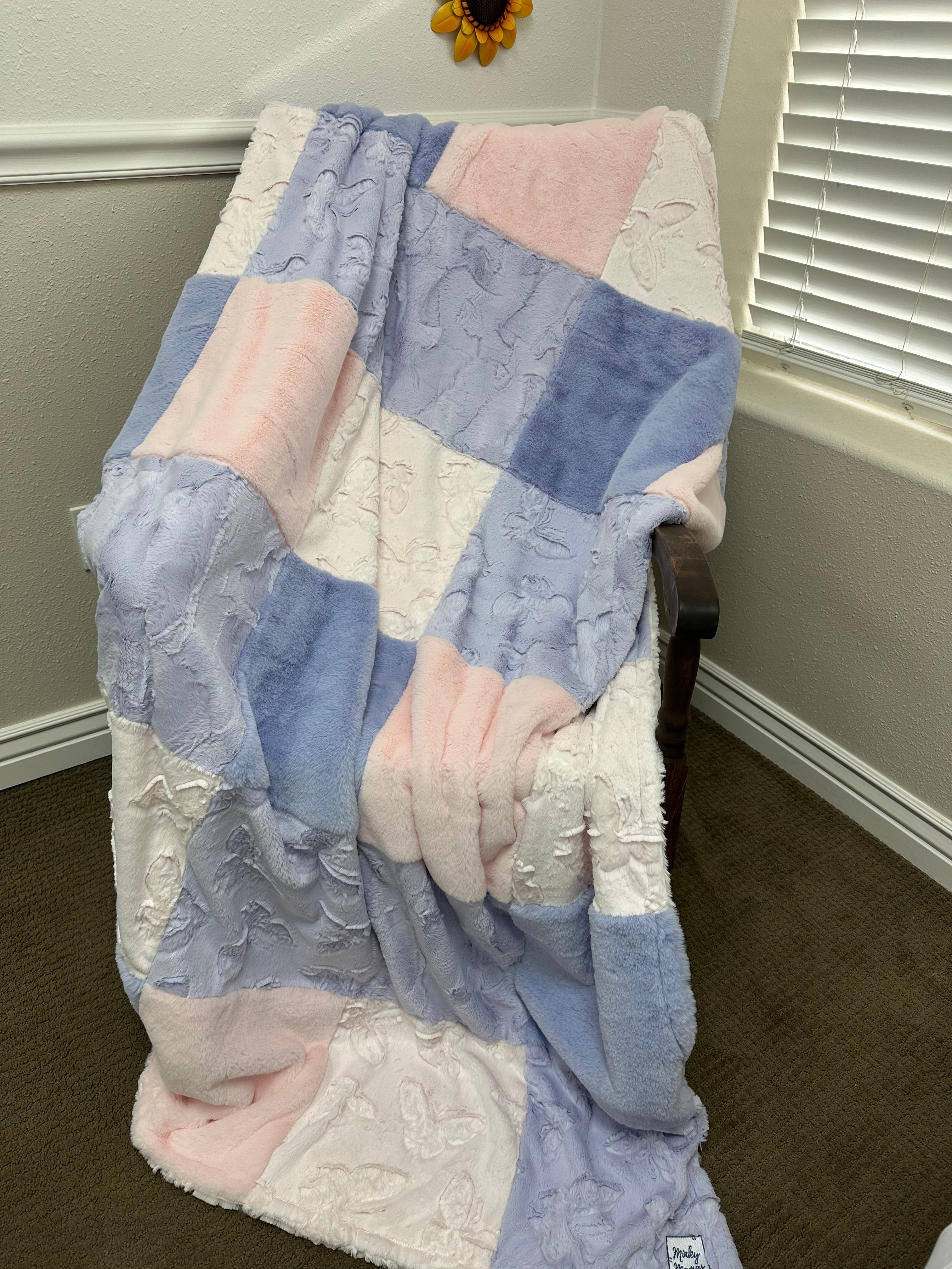 Pink butterfly Minky Mama