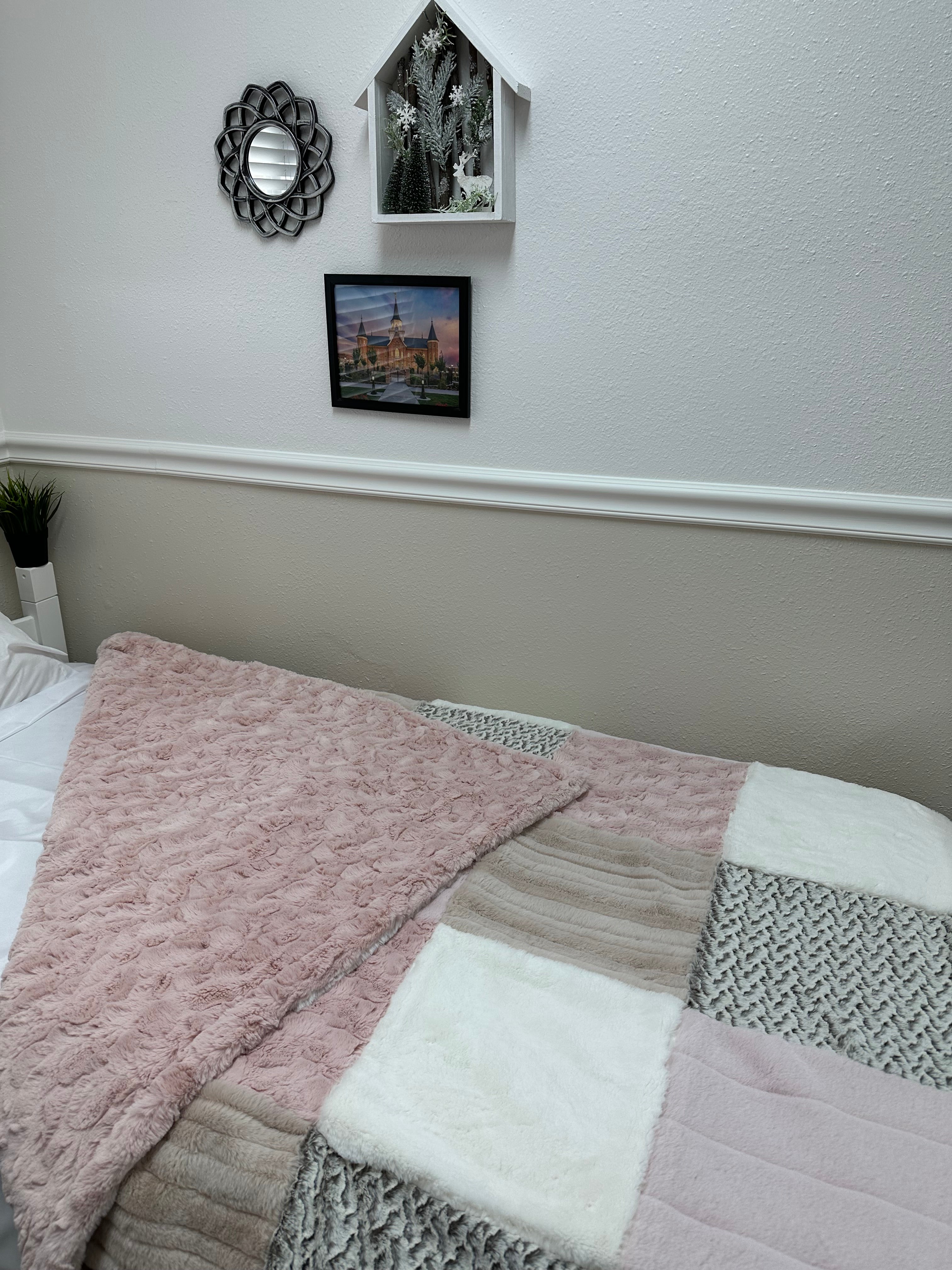 Pink and cream Minky Mama