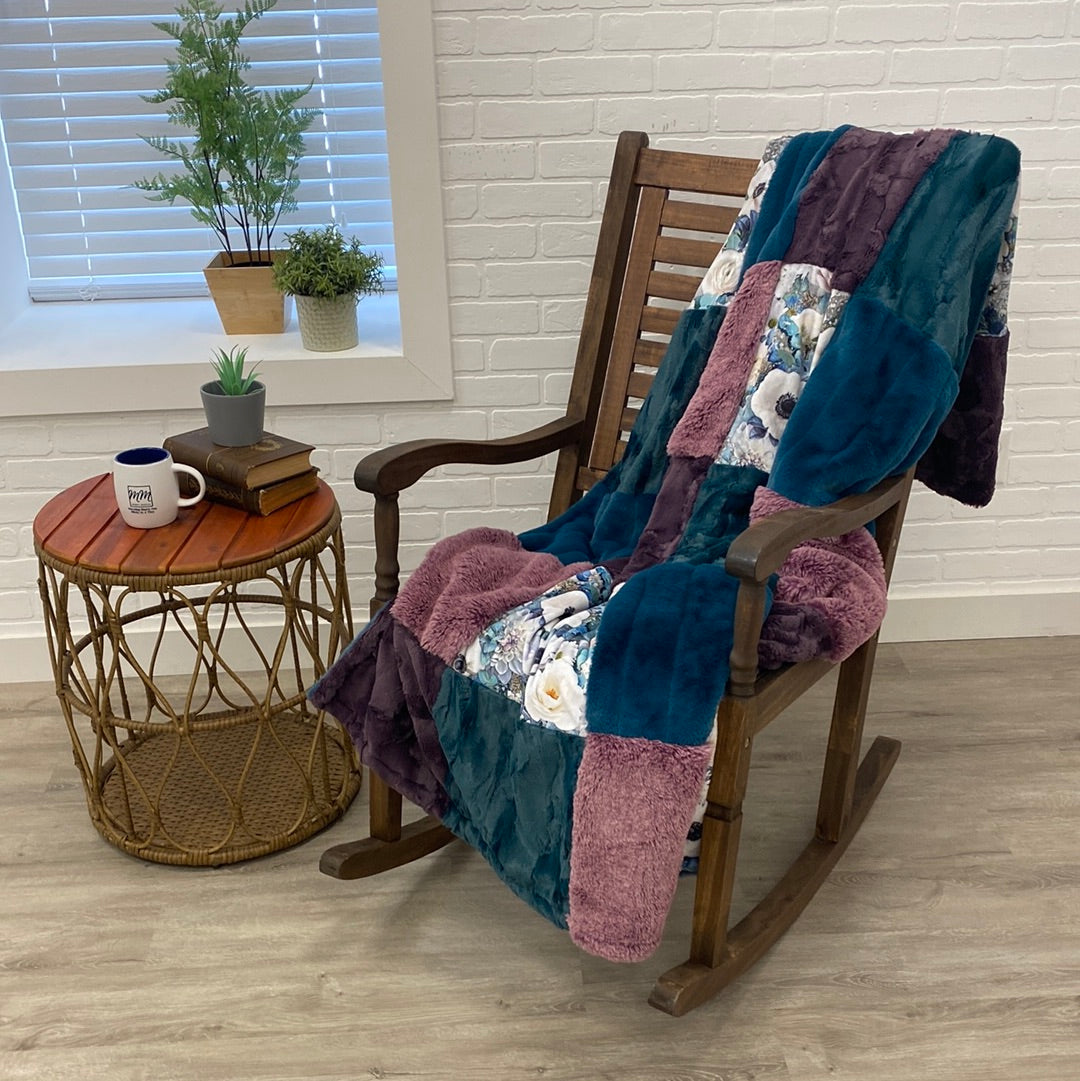Floral Print Minky Mama With Bayou Sydney on the Back