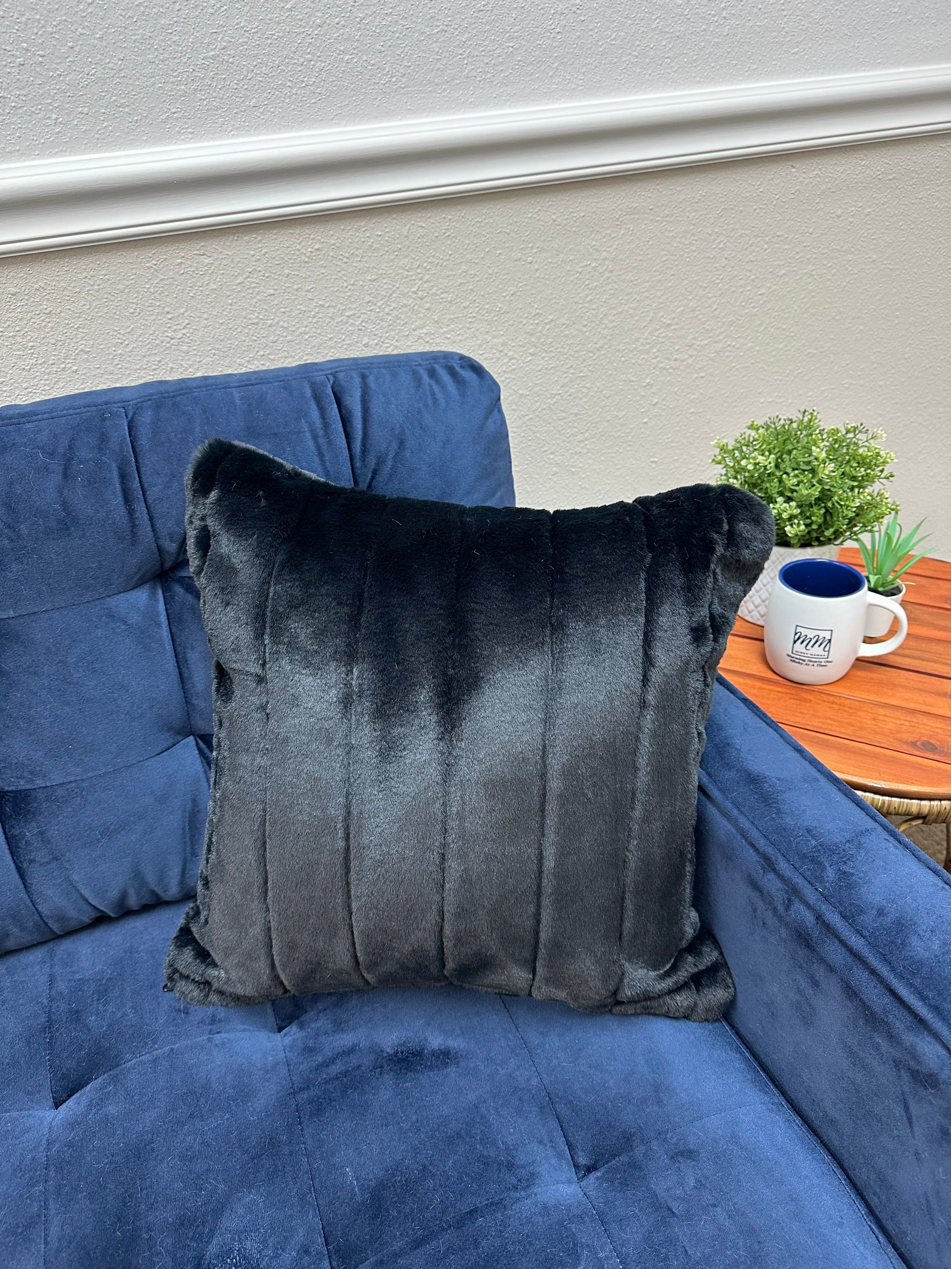 Black Sydney Throw Pillow Cover