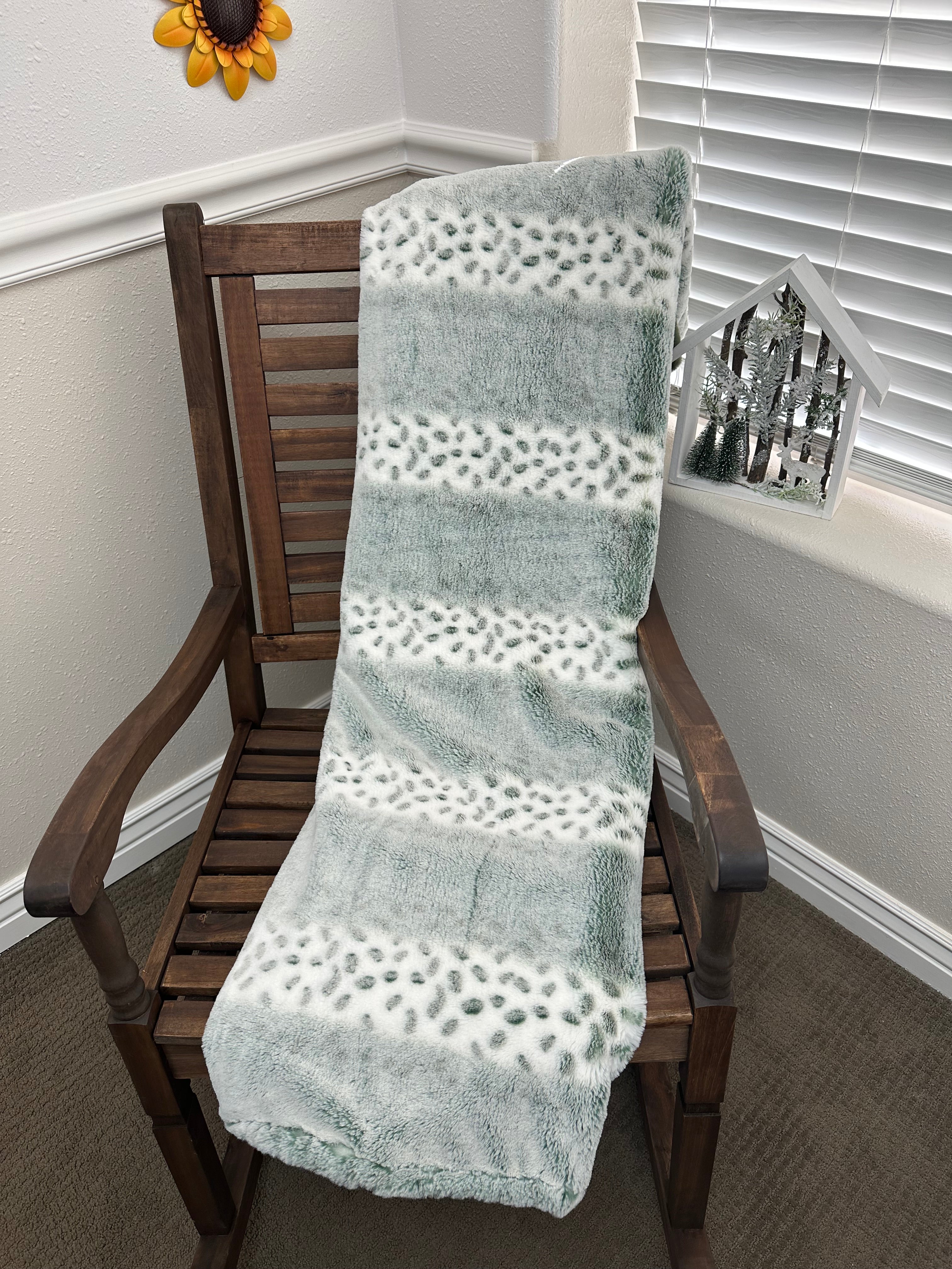 Green Artic Bunny Throw