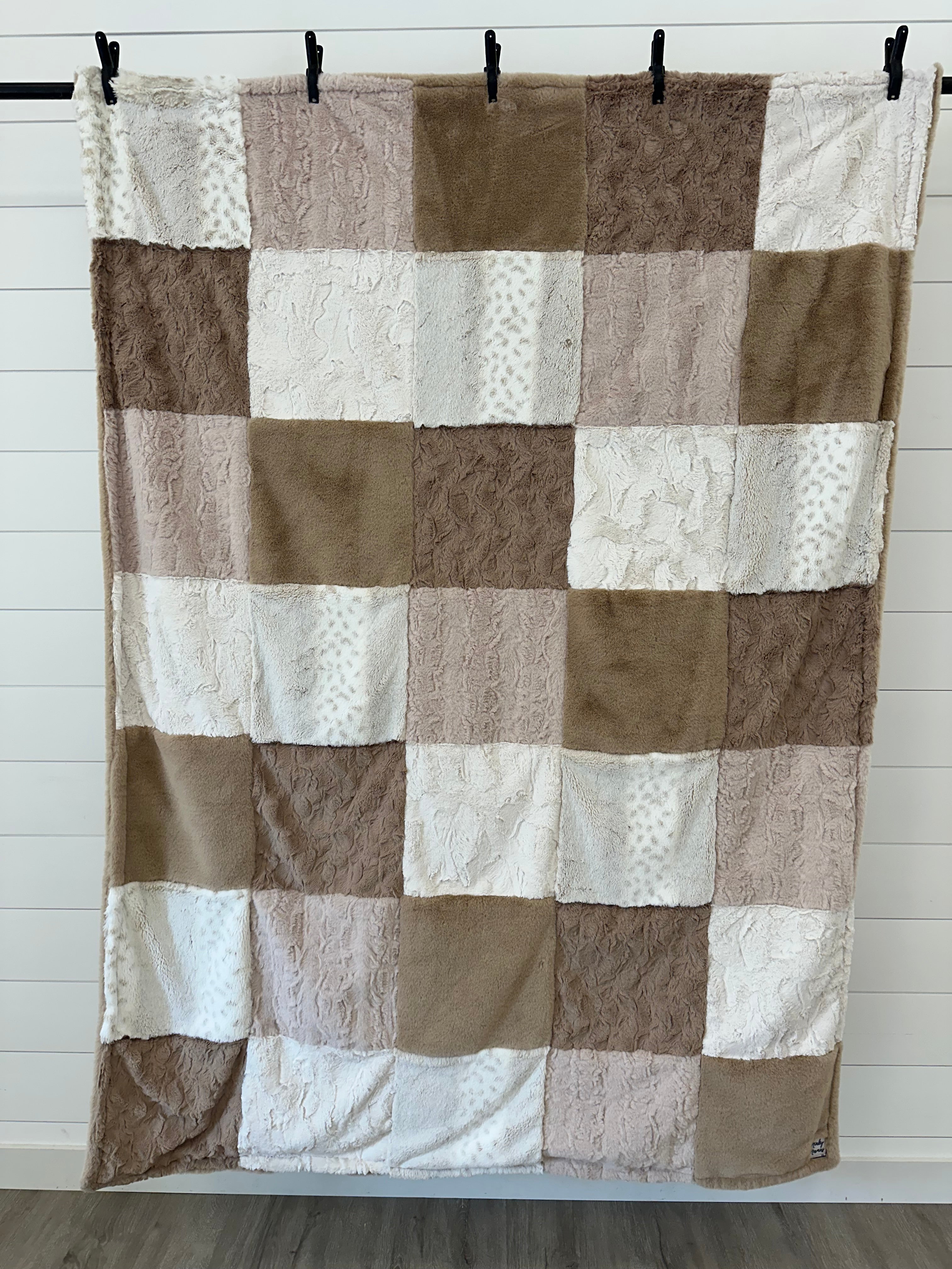 Tan and Cream Minky Mama