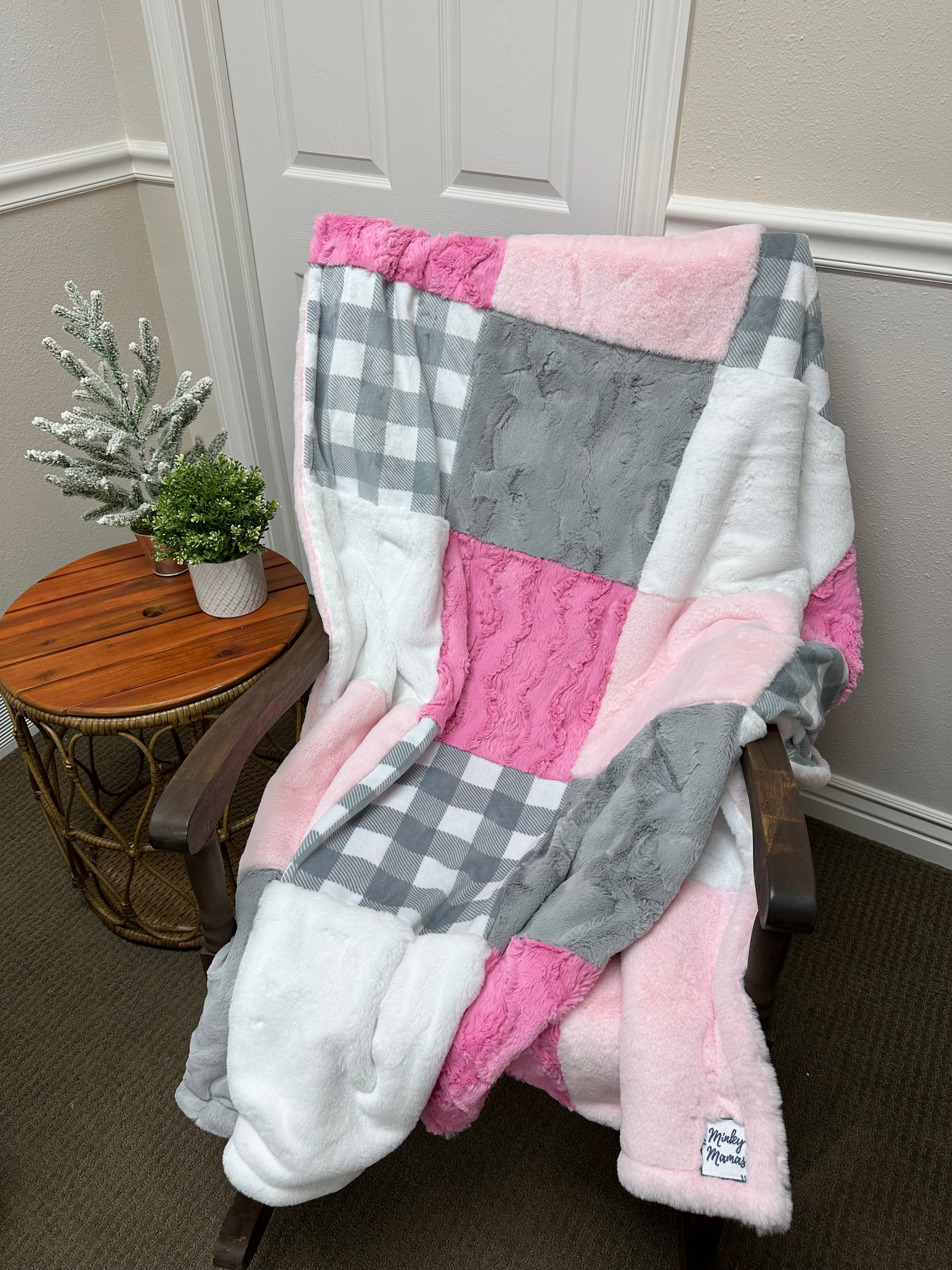 Pink and grey Throw