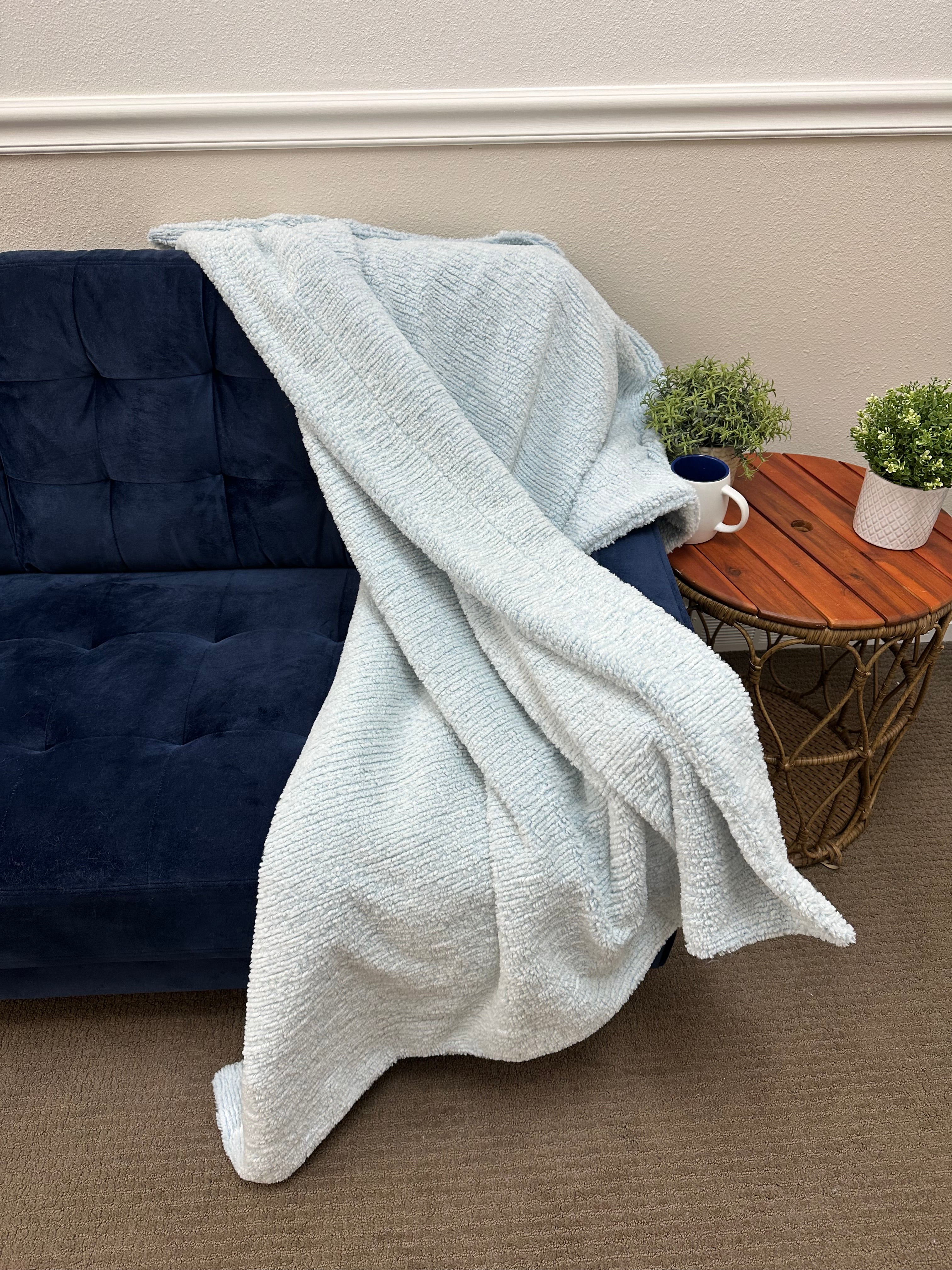 Blue Weave Simple Throw