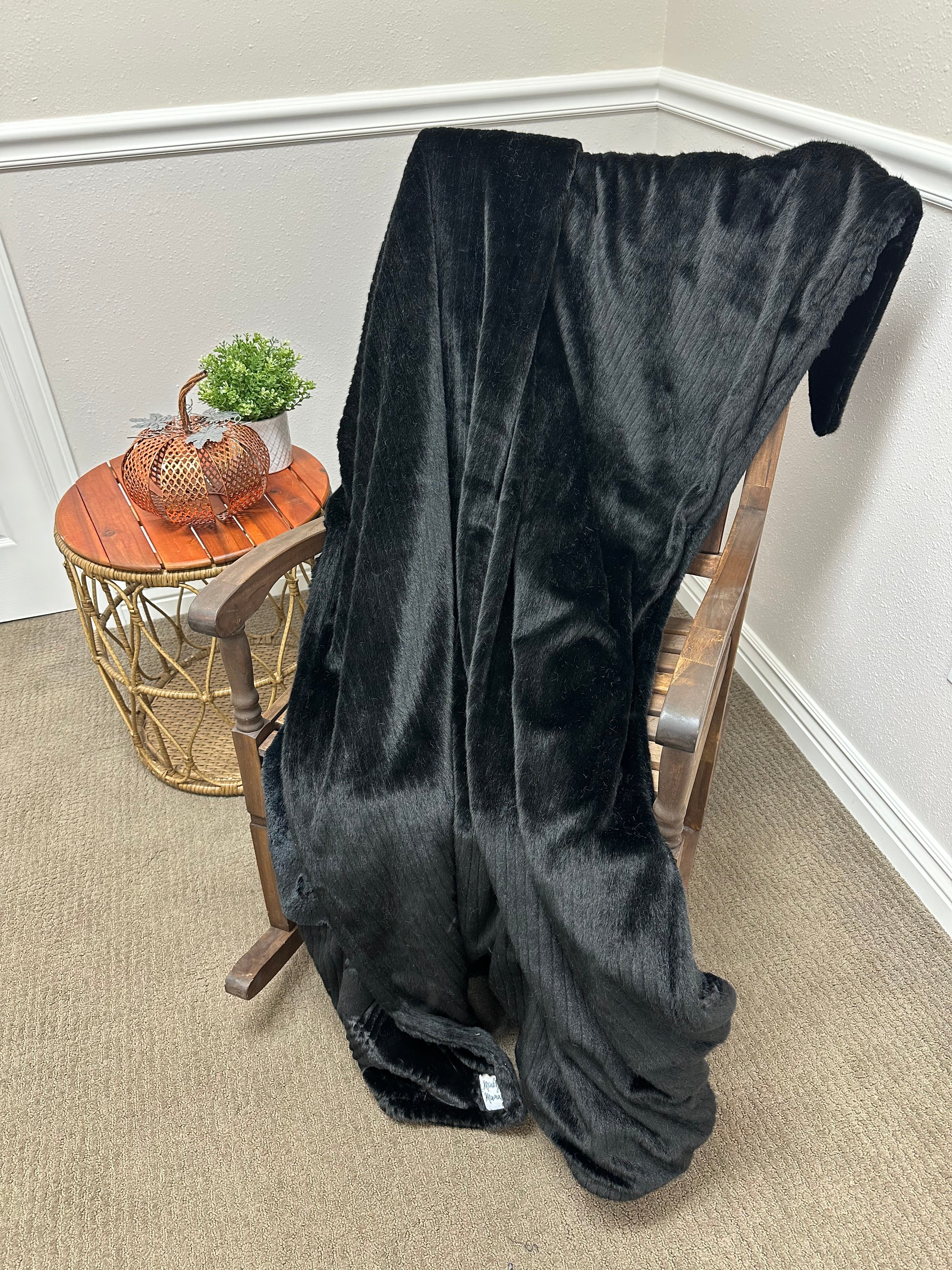 All Black Minky Mama