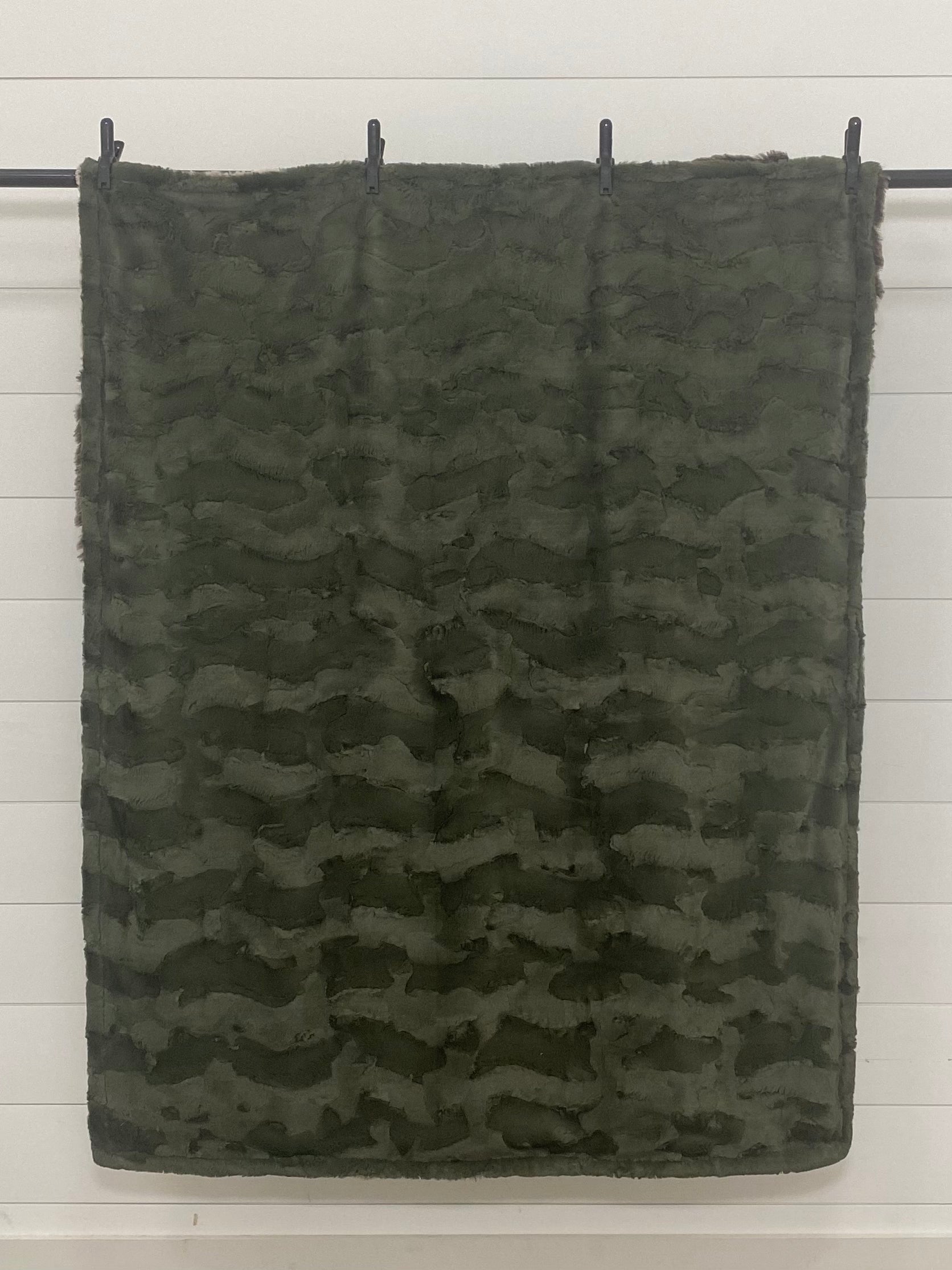 Fish Print Throw With Hide Chive Hide on the Back