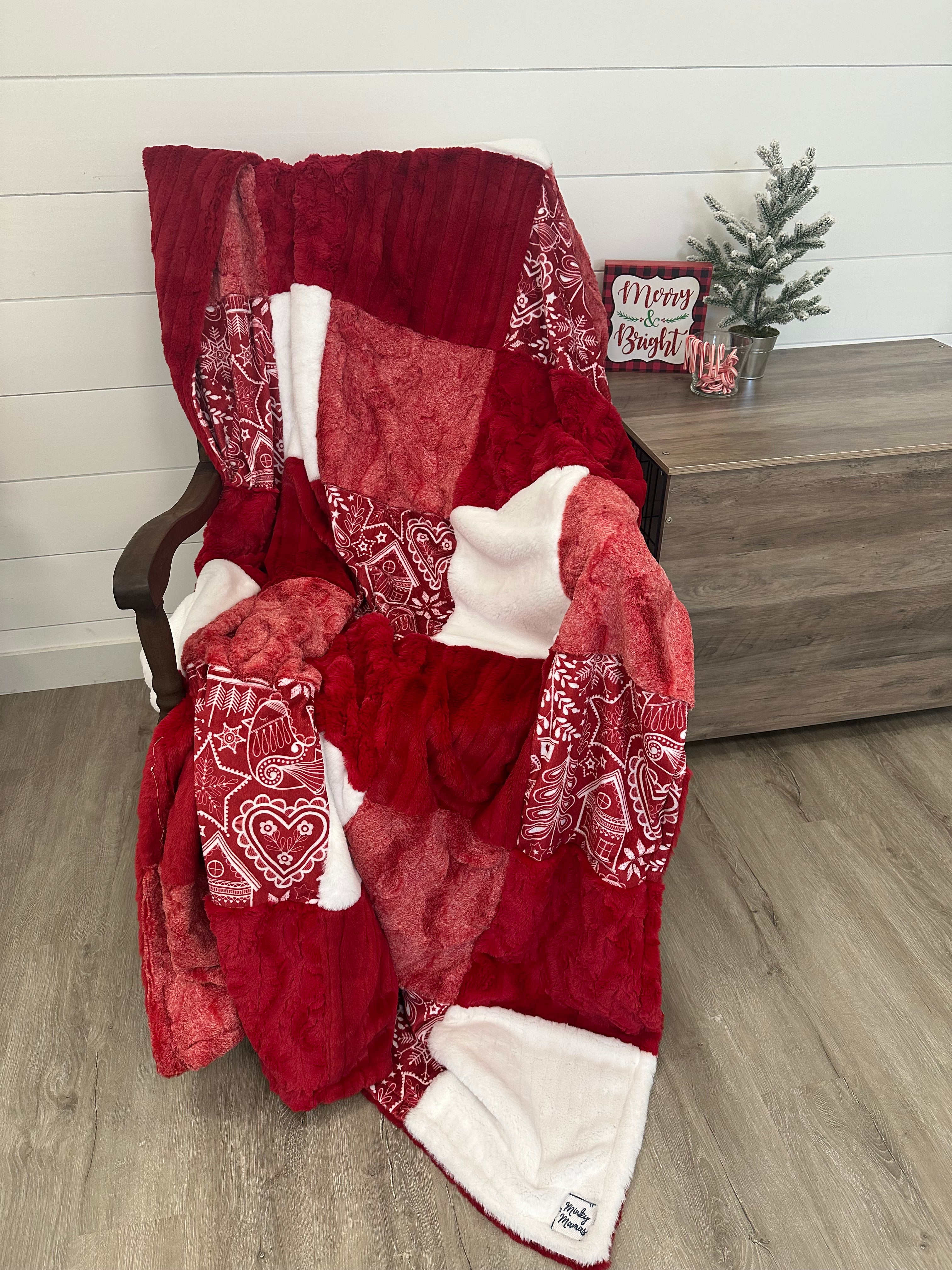 Christmas Red Patch Minky Mama