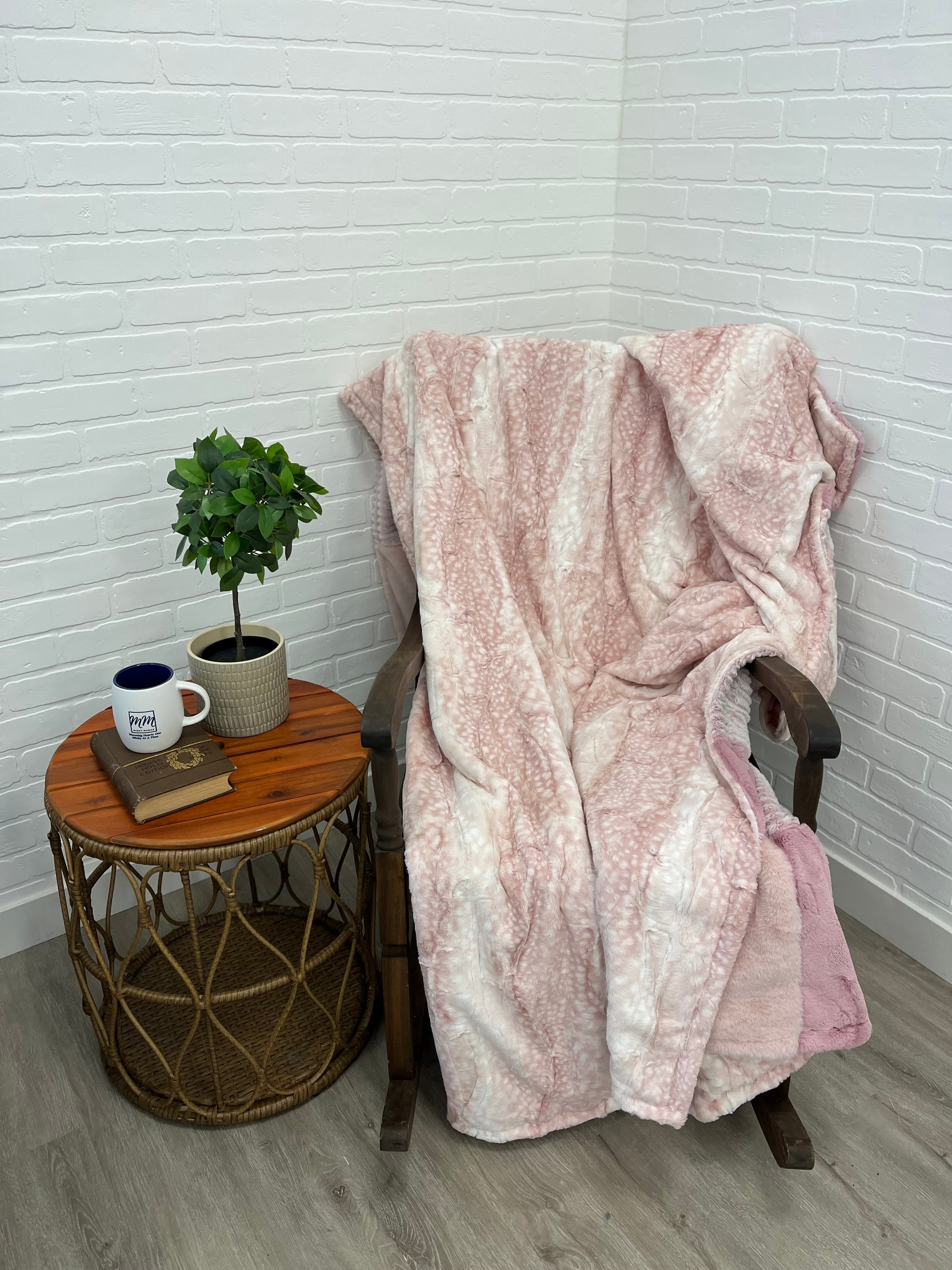 Pink Fawn Back Minky Mama