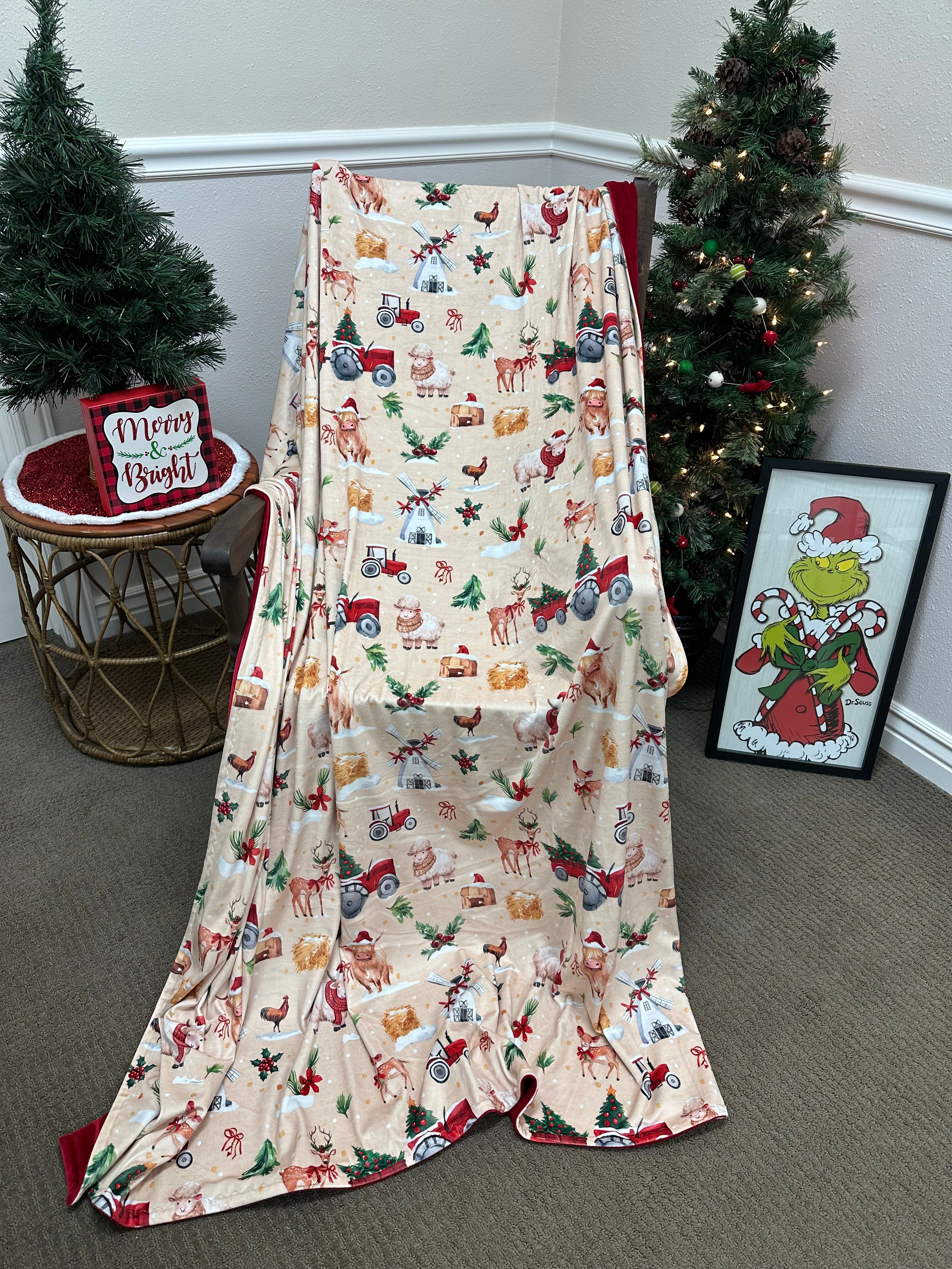Christmas Farm 60”x86” Marshmallow