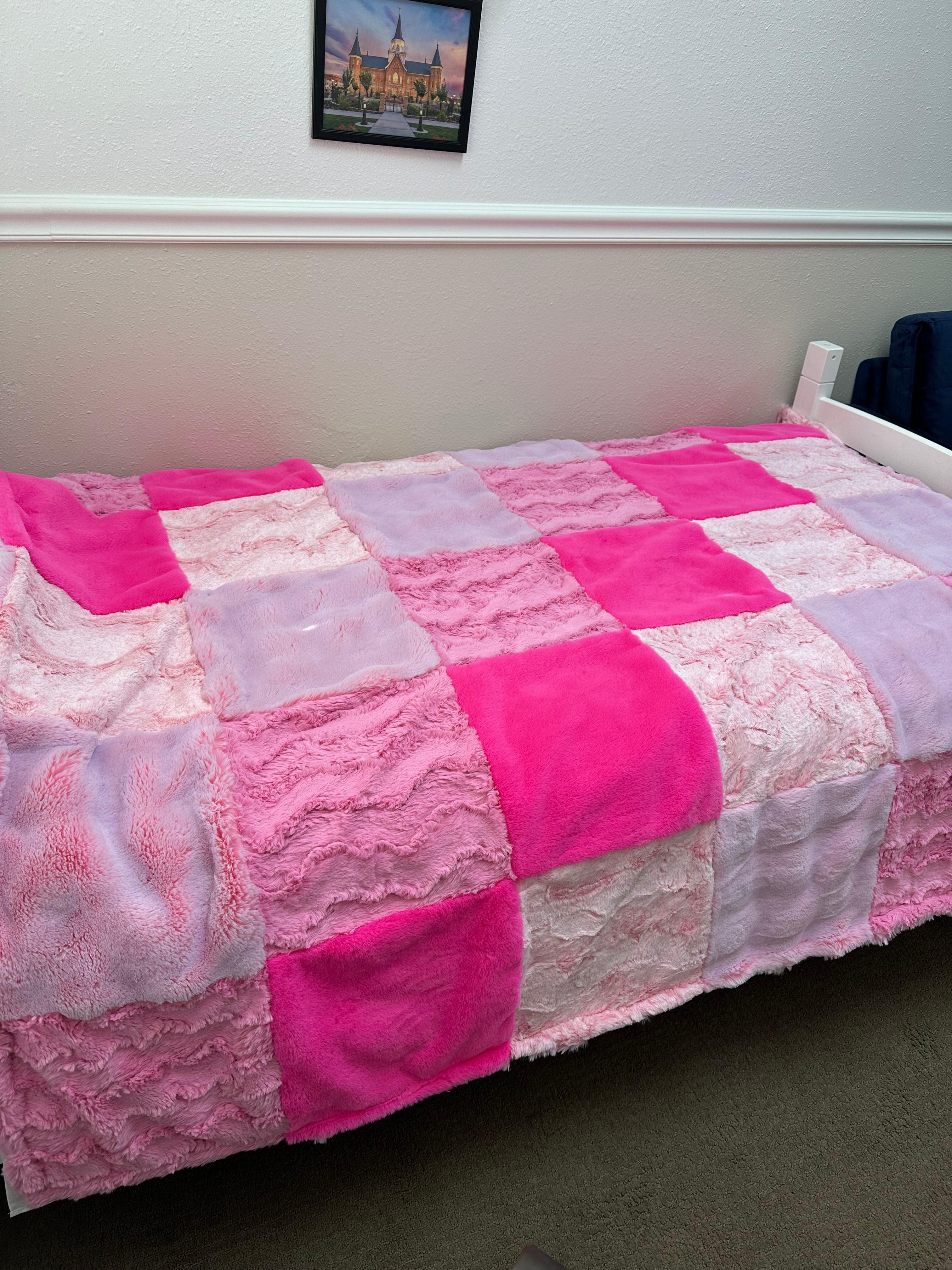 Pink Diagonal Minky Mama