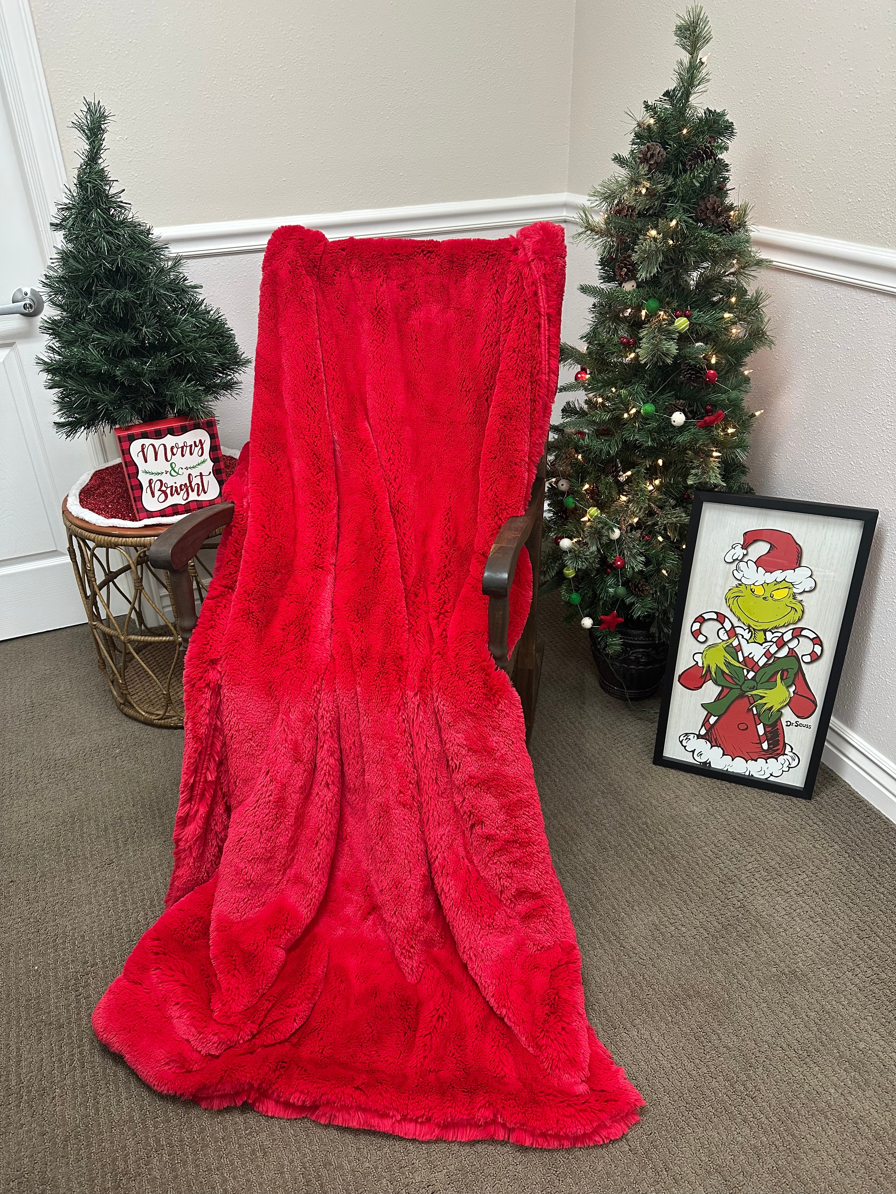 Red Lush Bunny Minky Mama