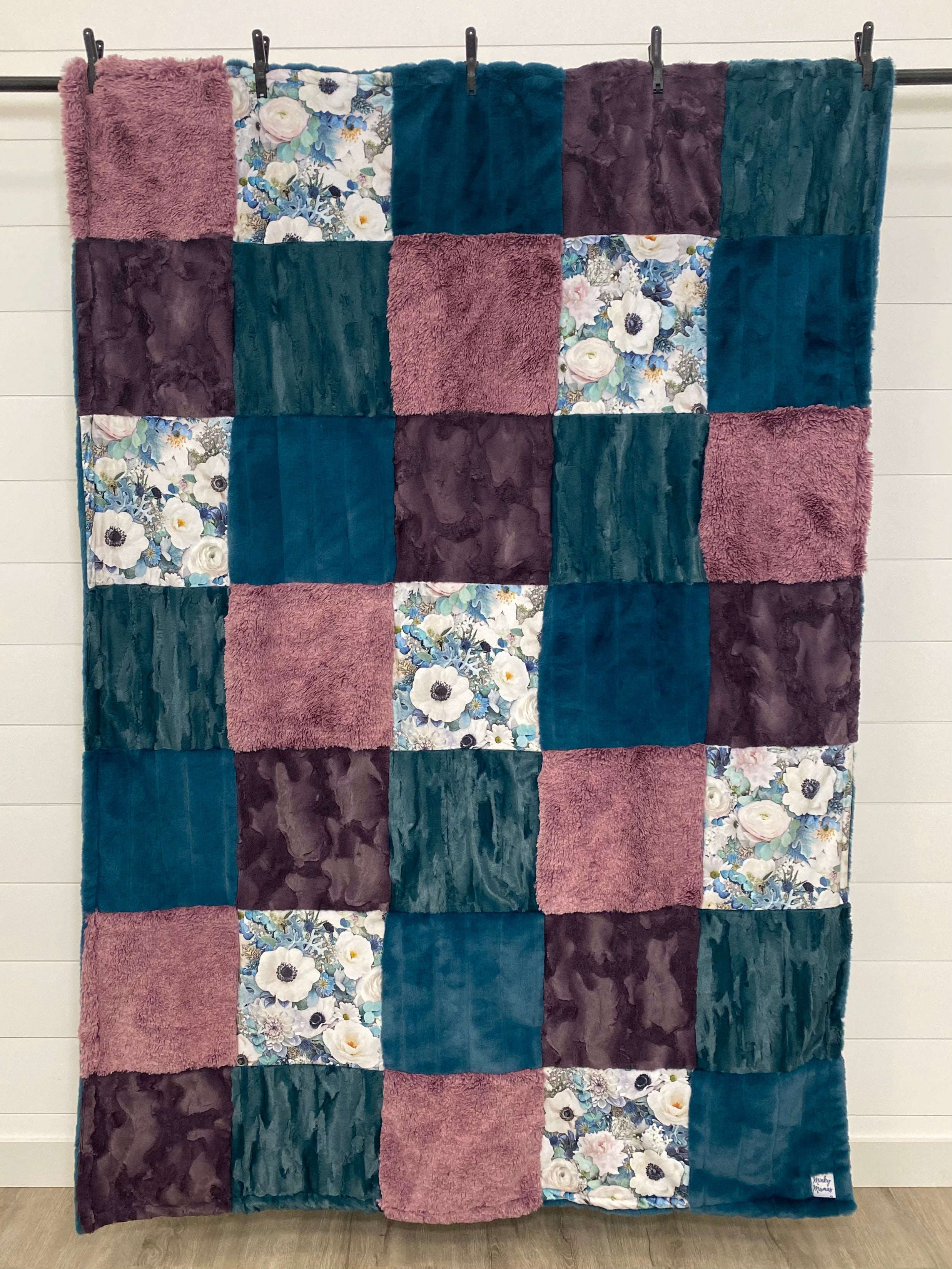 Floral Print Minky Mama With Bayou Sydney on the Back