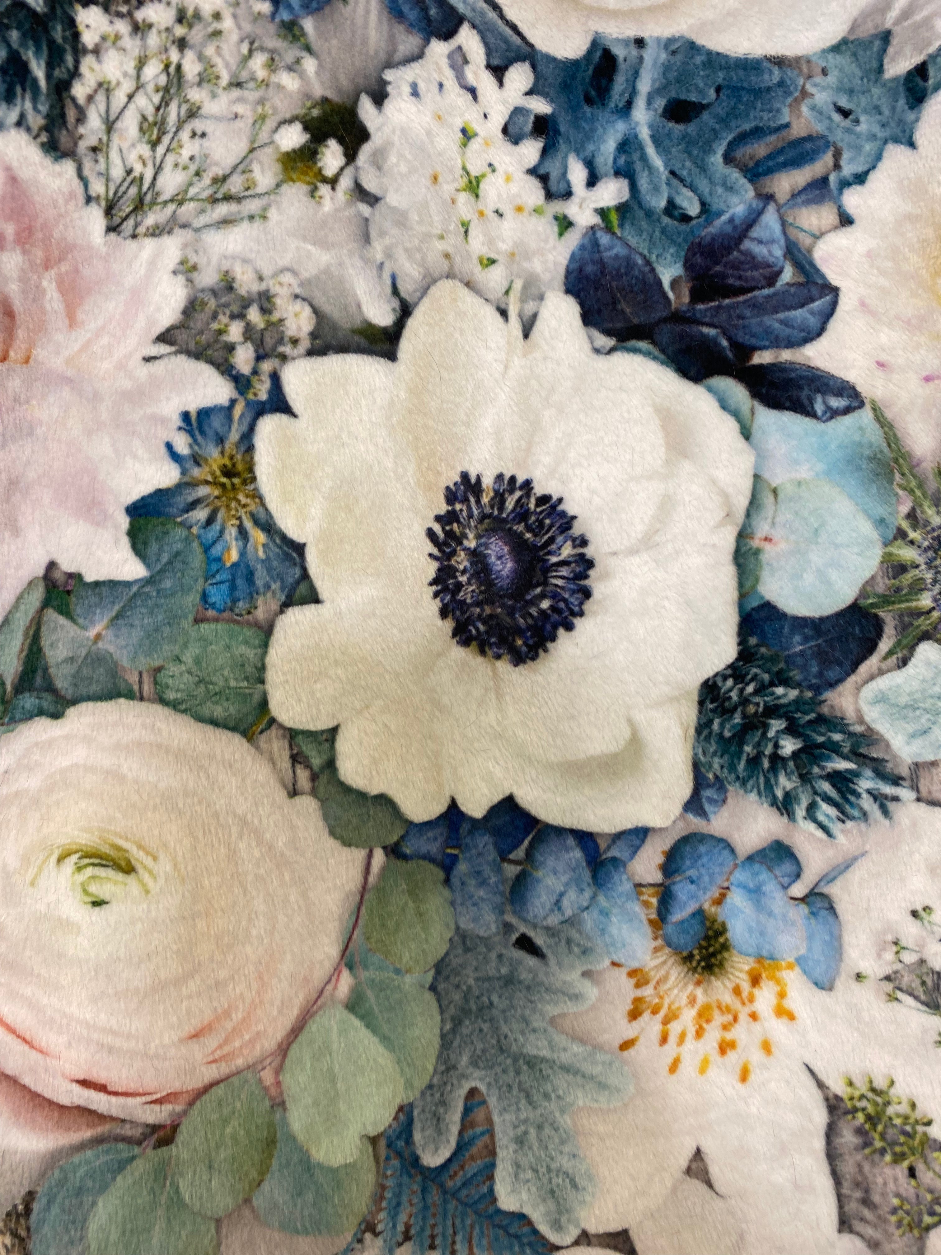 Floral Print Minky Mama With Bayou Sydney on the Back
