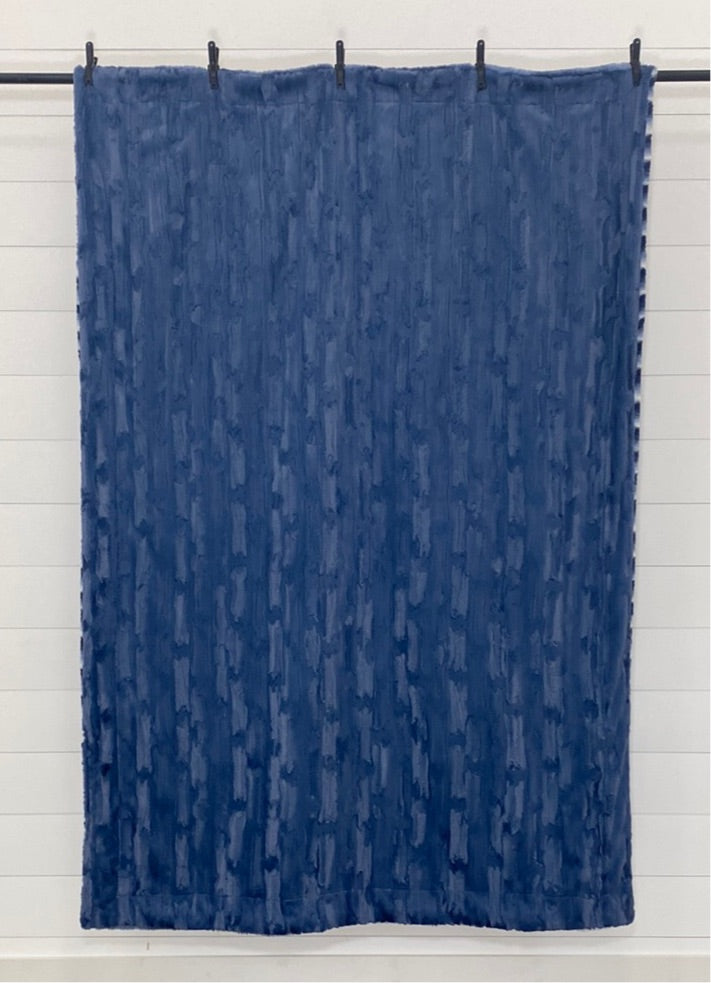 Navy Wild Chinchilla/Jeans Willow Simple Minky Mama