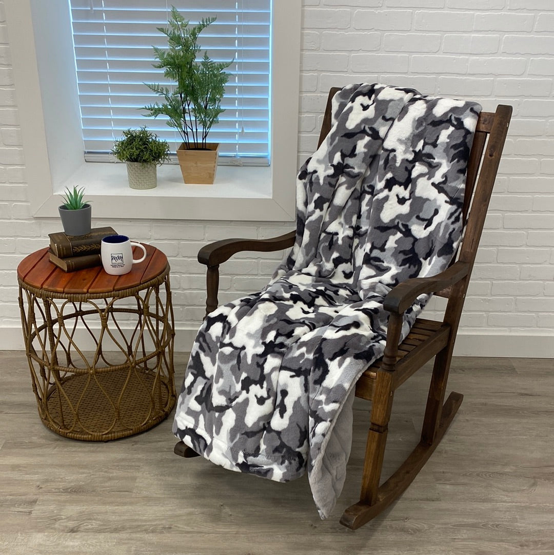 Gray Camo/Silver Koala Simple Minky Mama