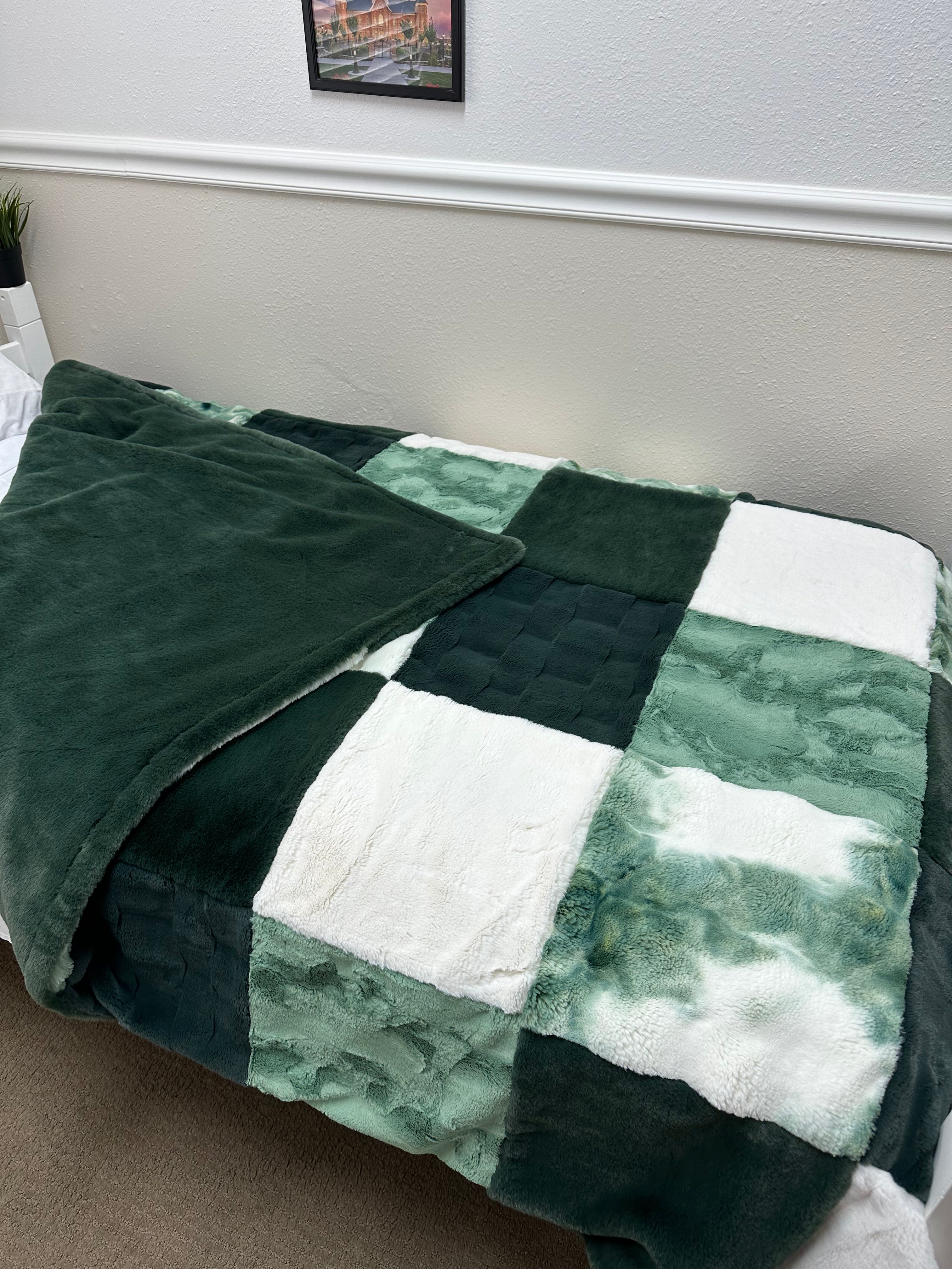 Green and Cream Minky Mama