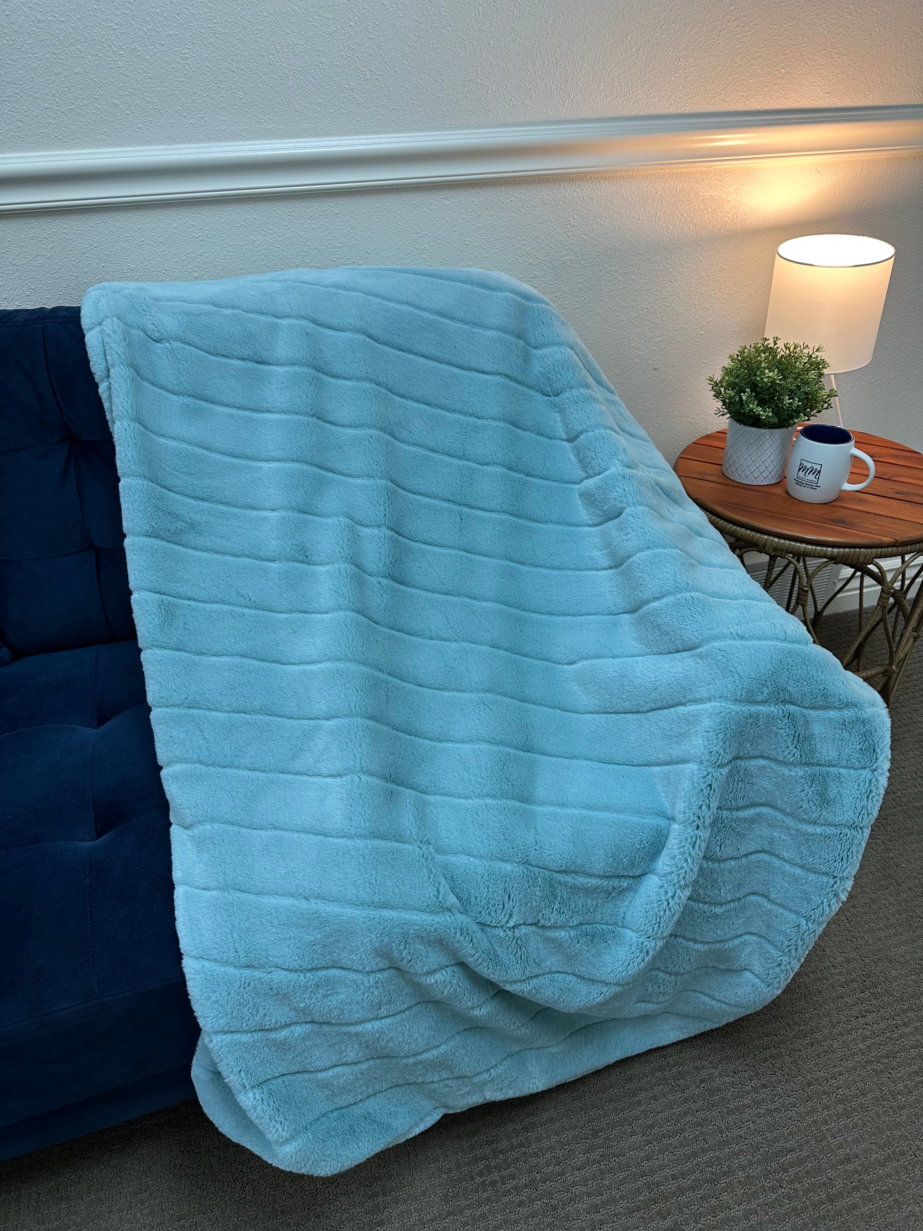 Blue Patchwork Throw