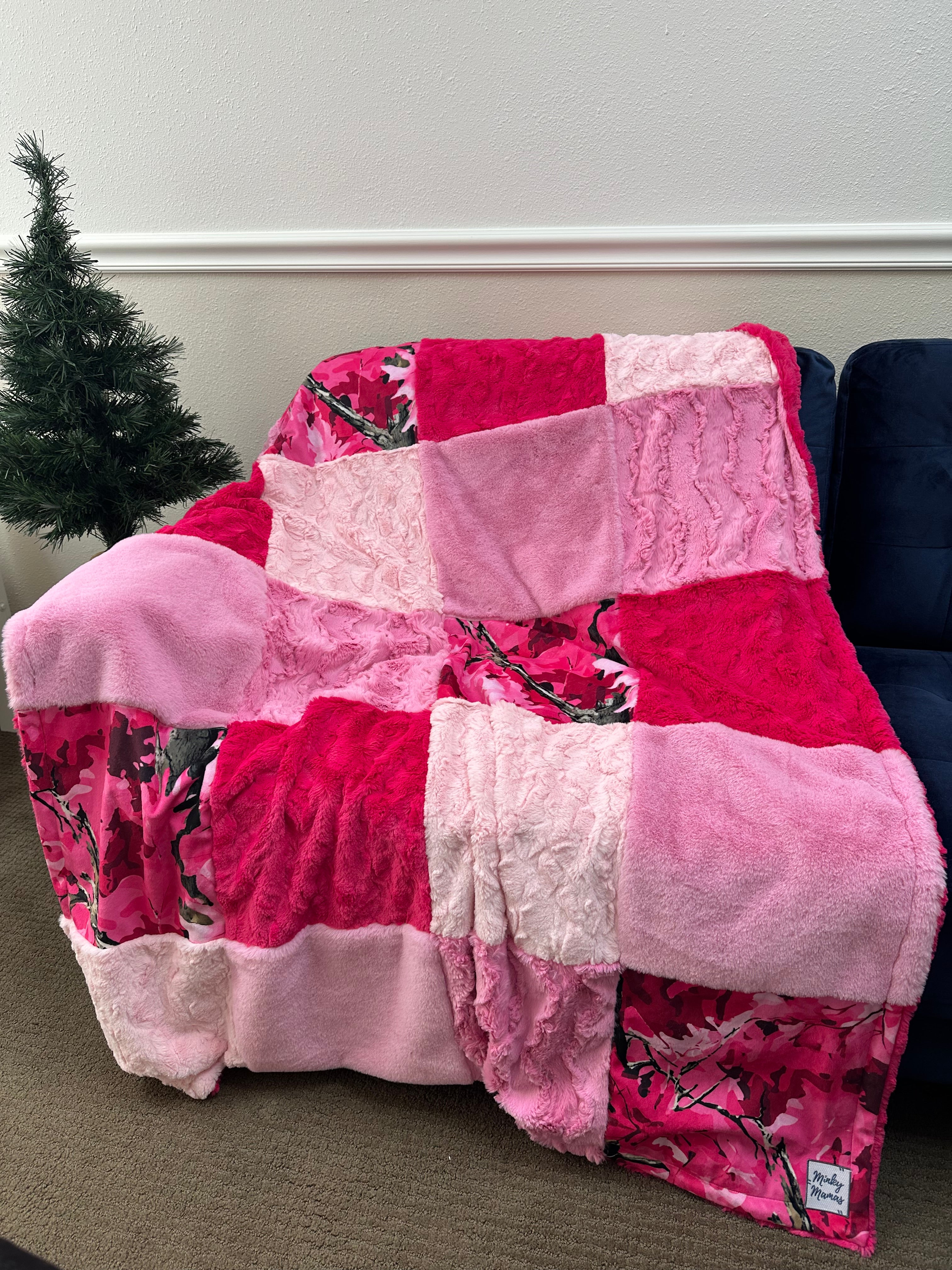 Pink Camo Throw