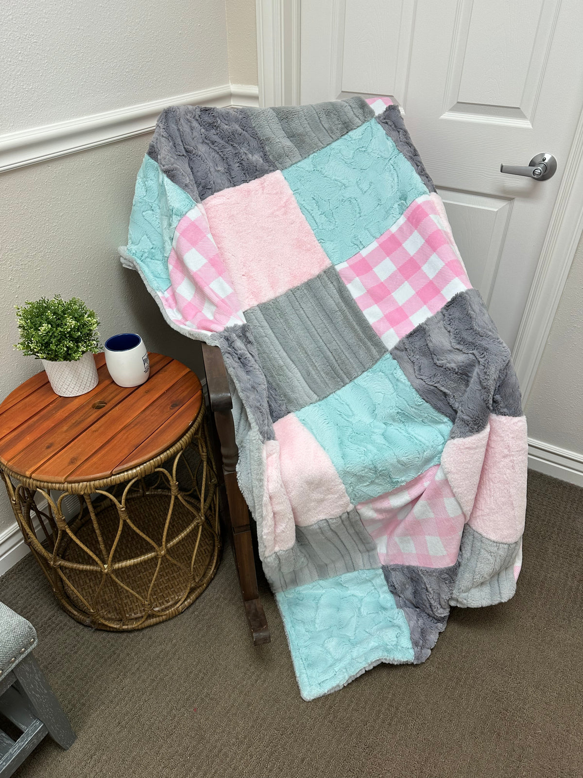 Missfit pink and blue Minky Mama