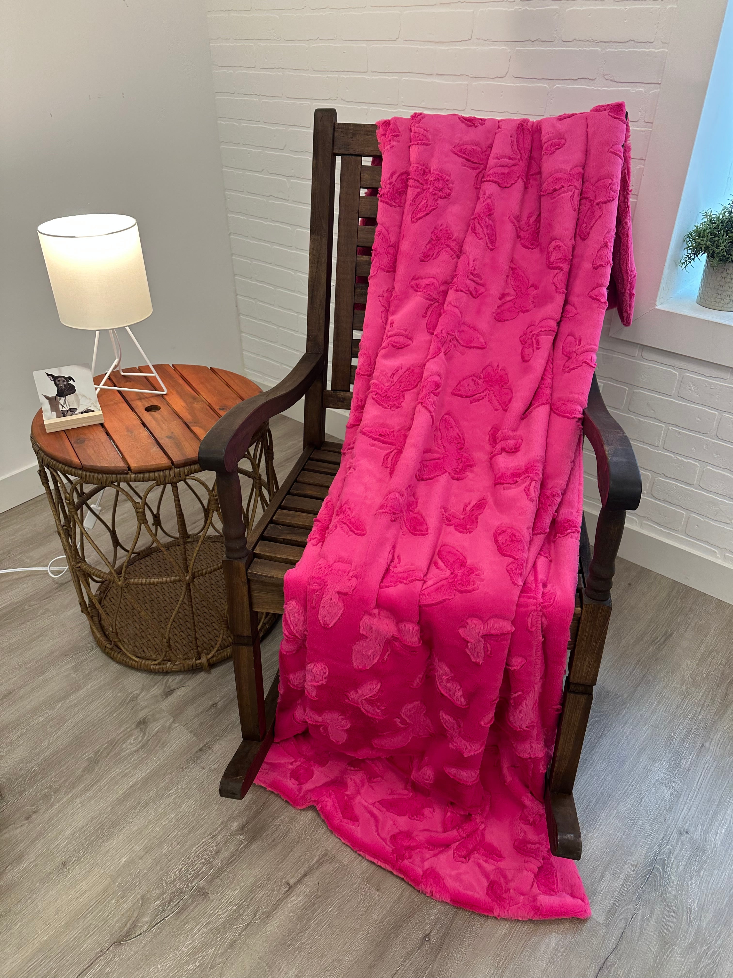 Pink Embossed Butterfly