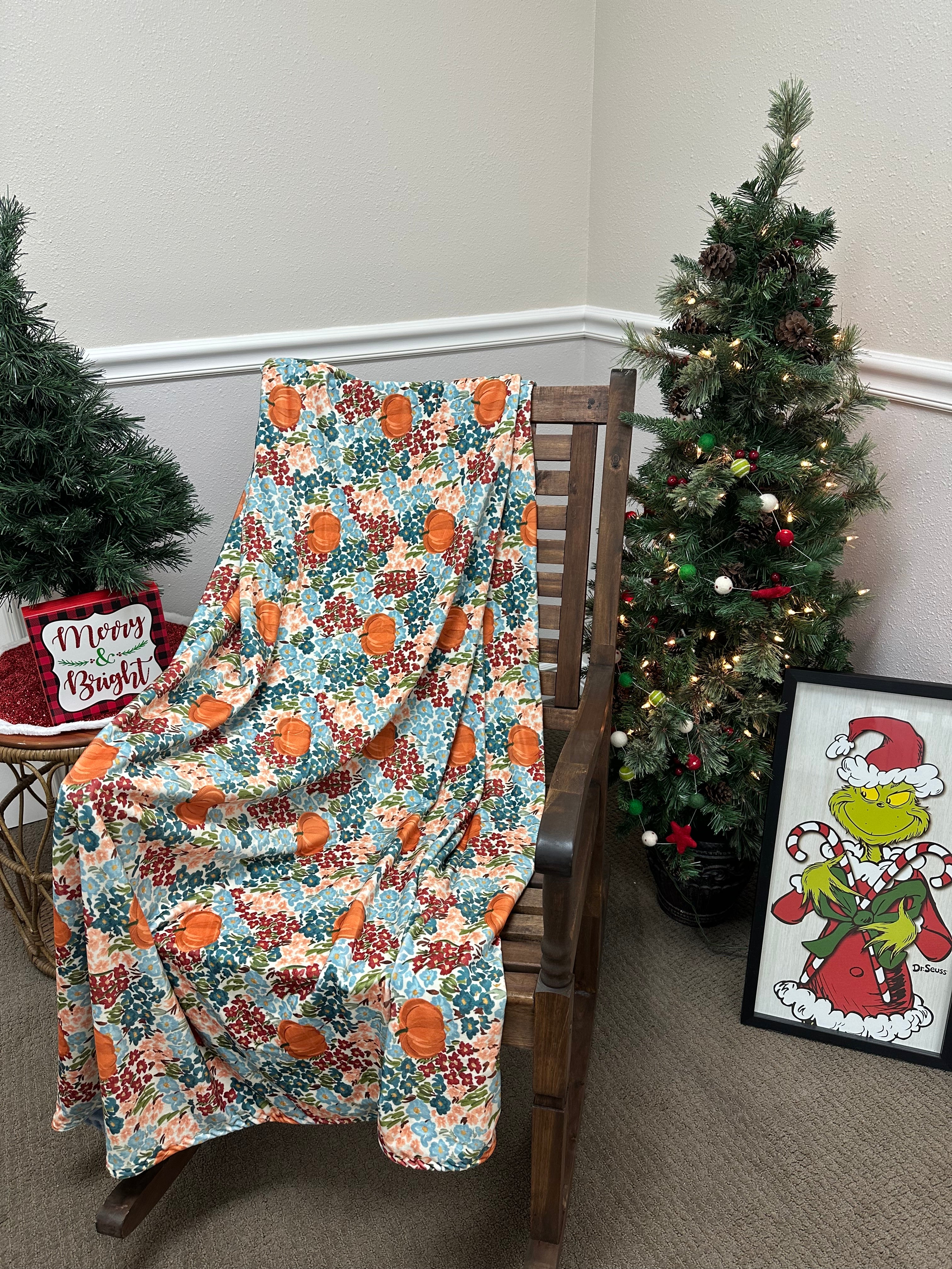 Pumpkin denim 50”x60” Marshmallow