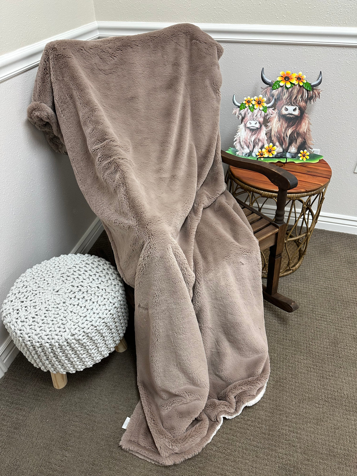 Taupe Bunny Minky Mama