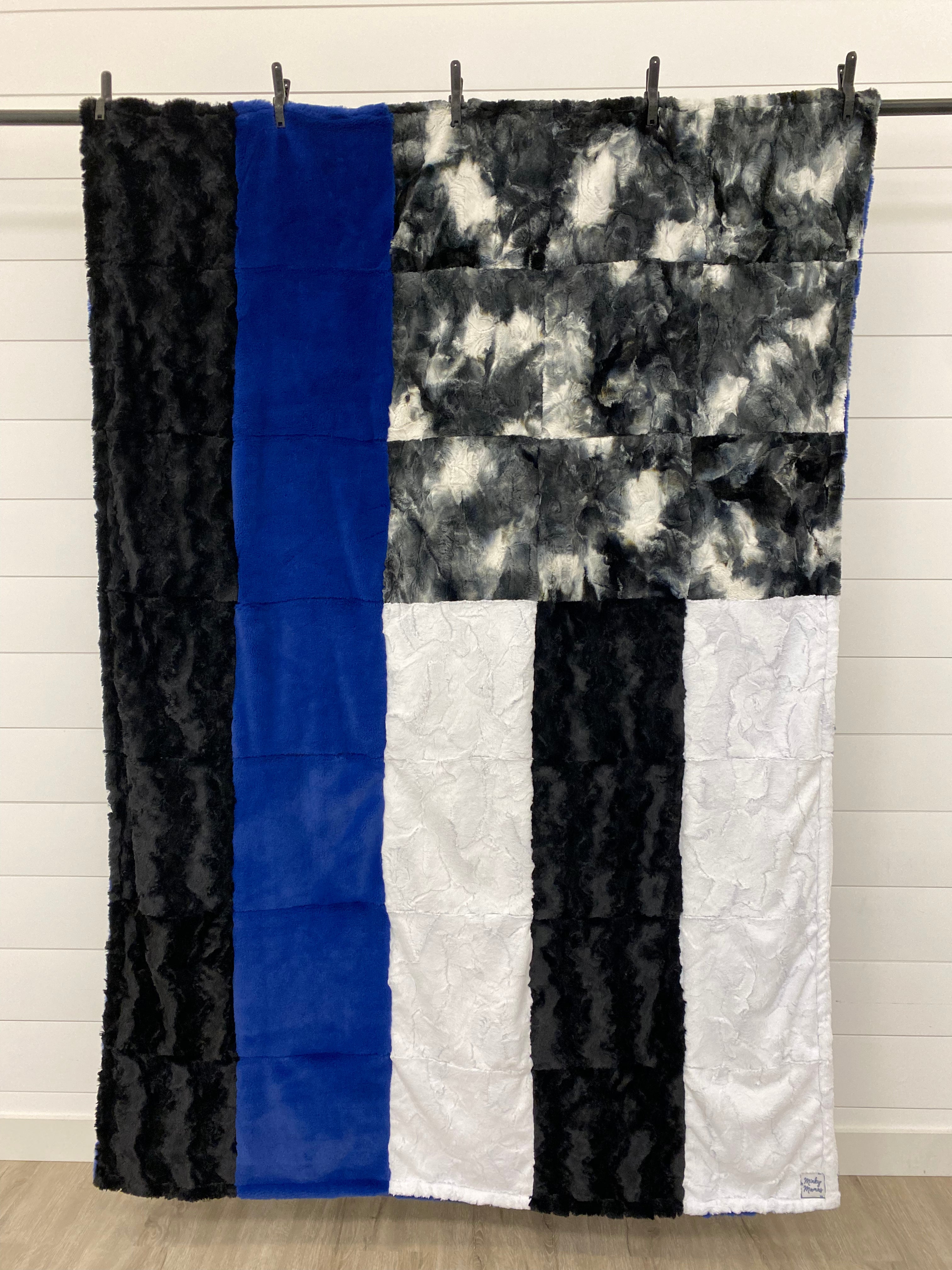 Thin Blue Line Flag Minky Mama With Seal on the Back
