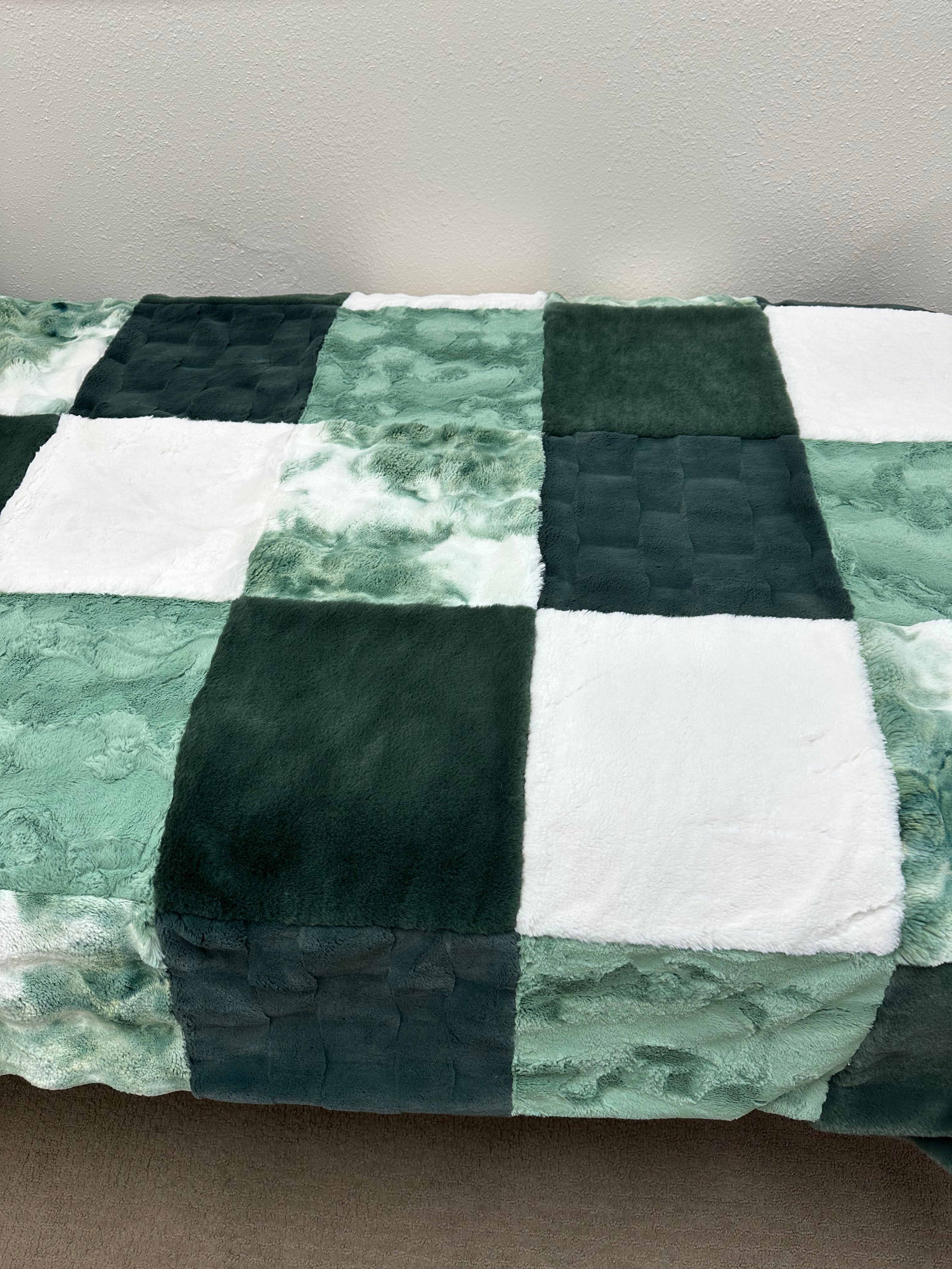 Green and Cream Minky Mama