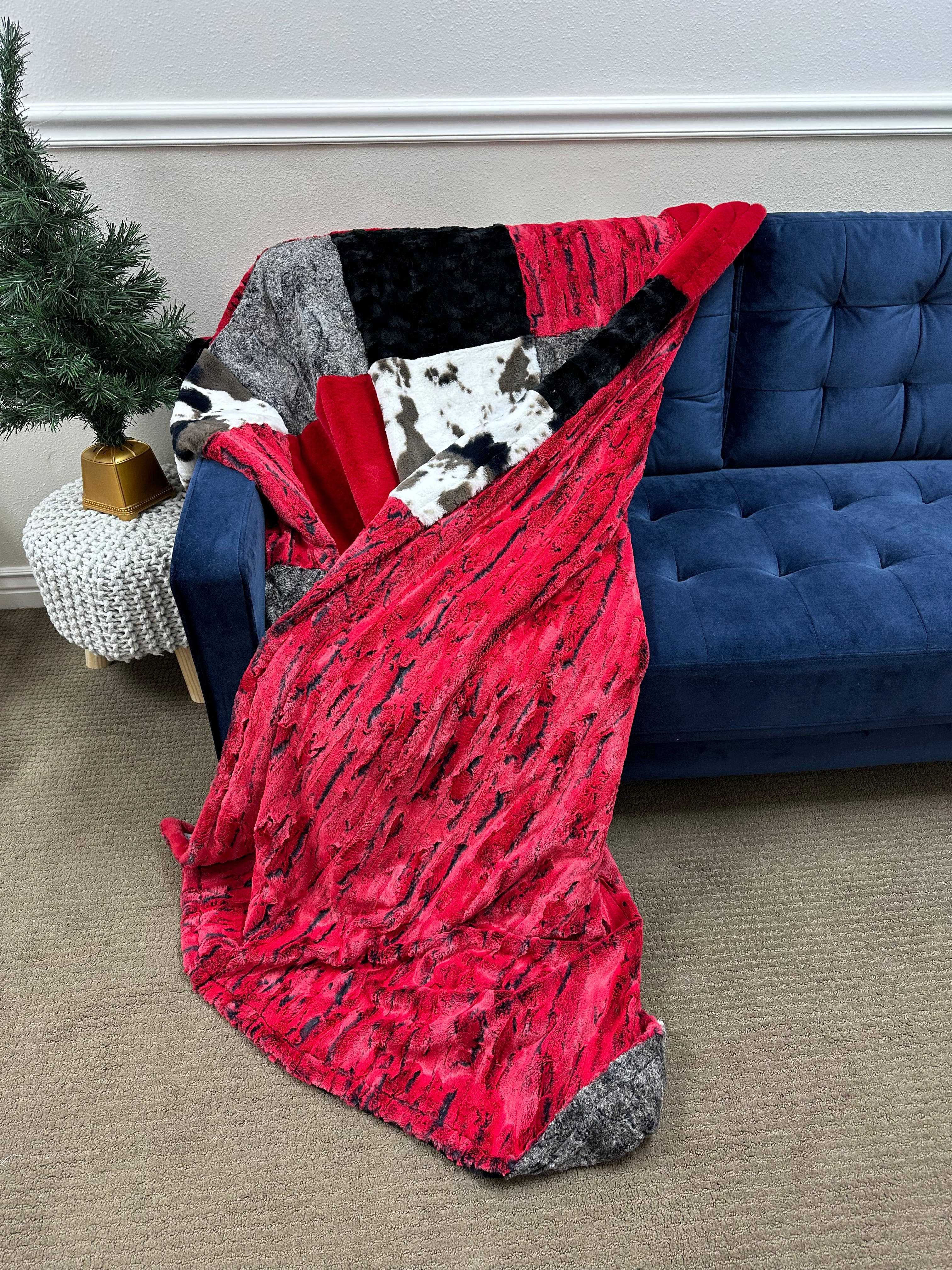 Red and Black Fox Minky Mama