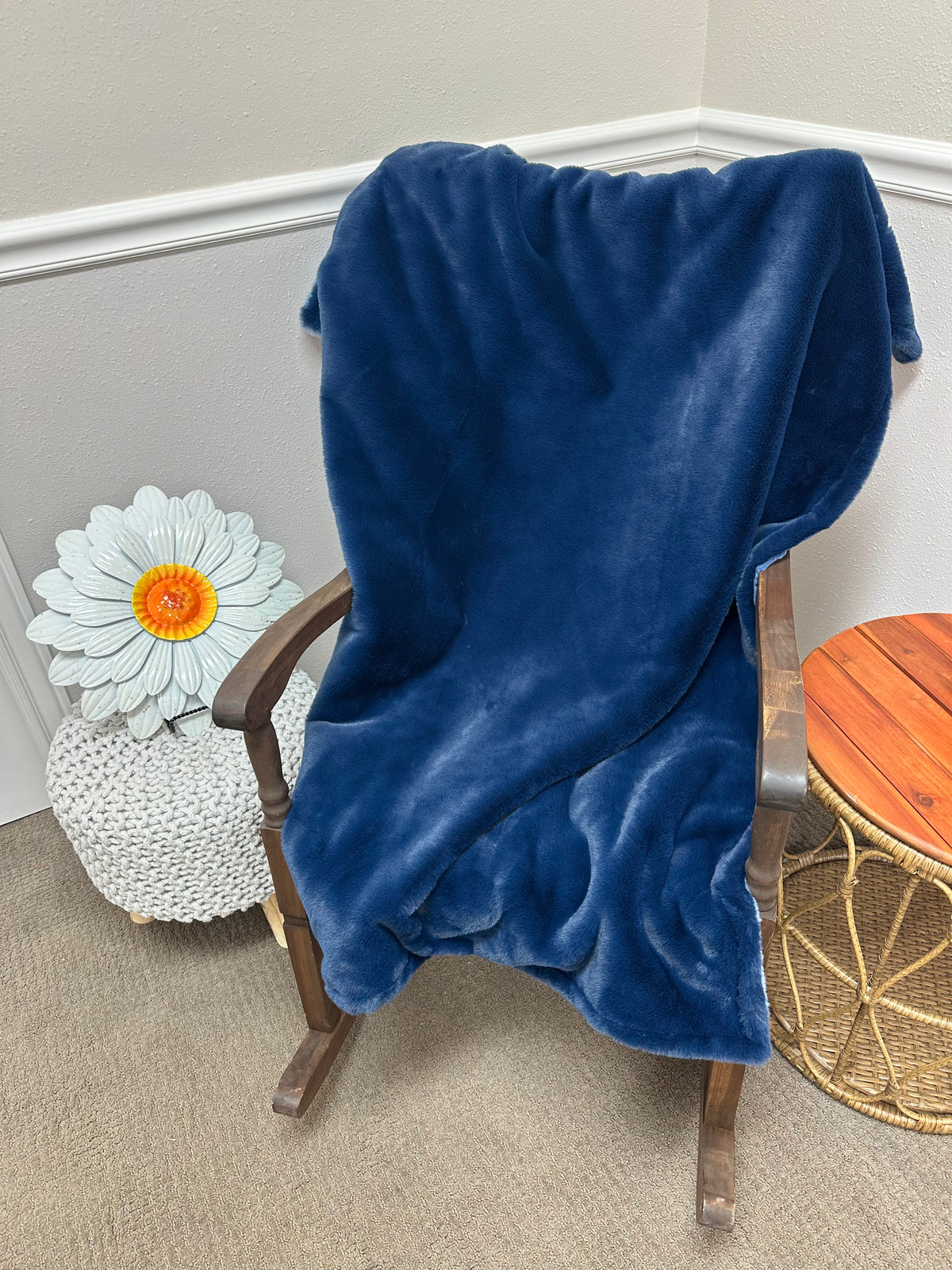 Navy Bear Throw