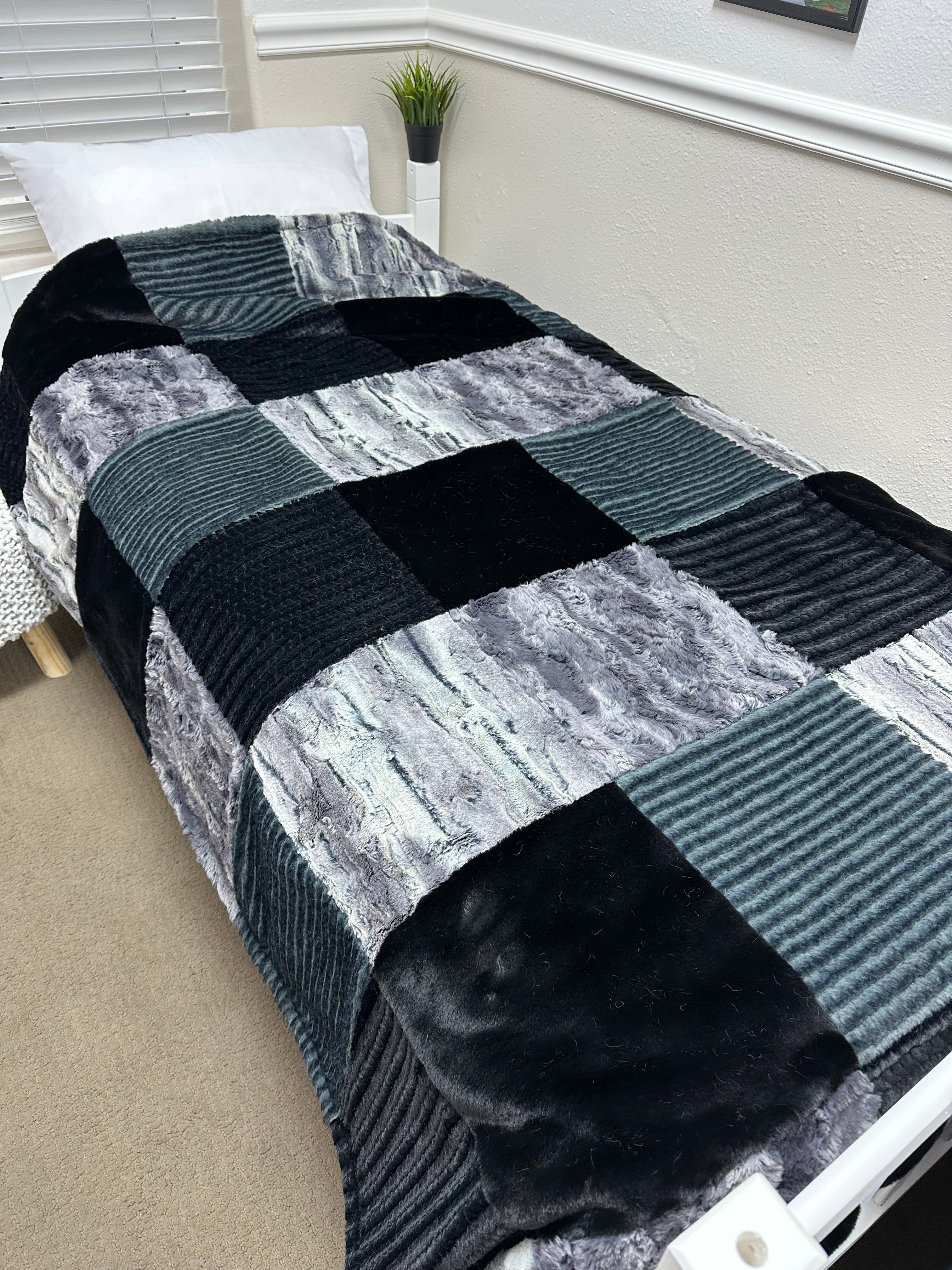 Black and Grey Minky Mama