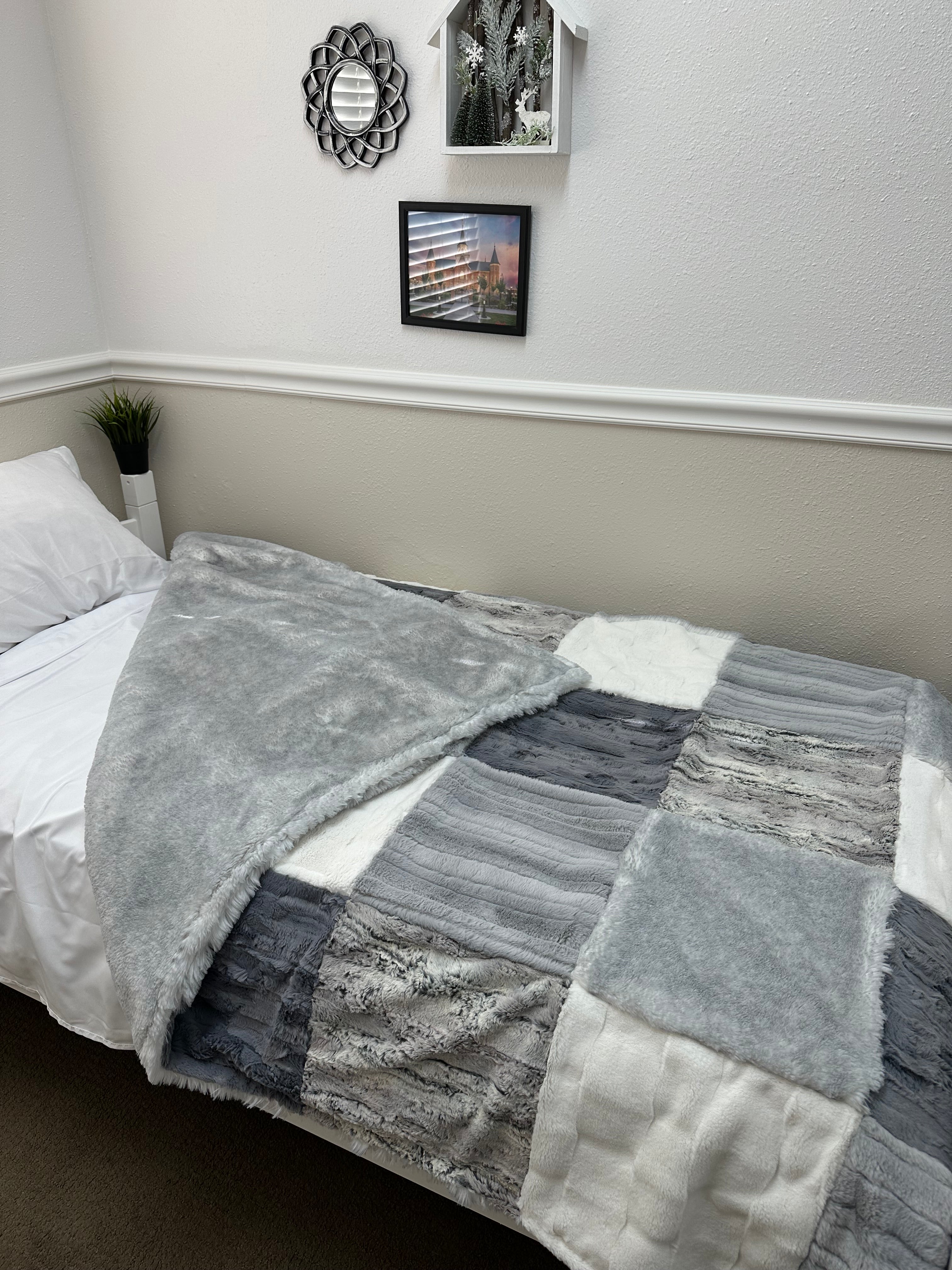 Grey Artic Fox Minky Mama