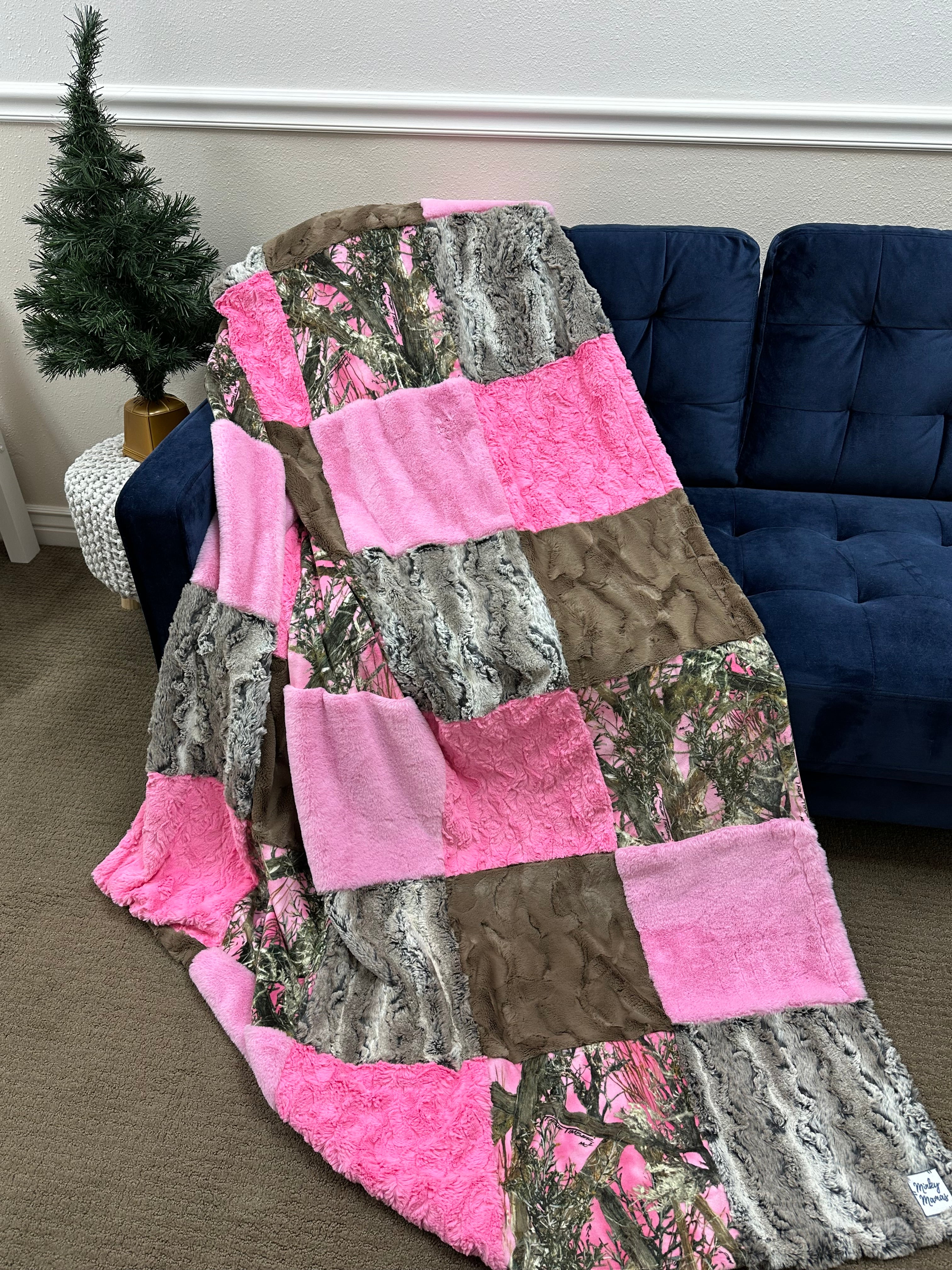 Pink Camo Minky Mama