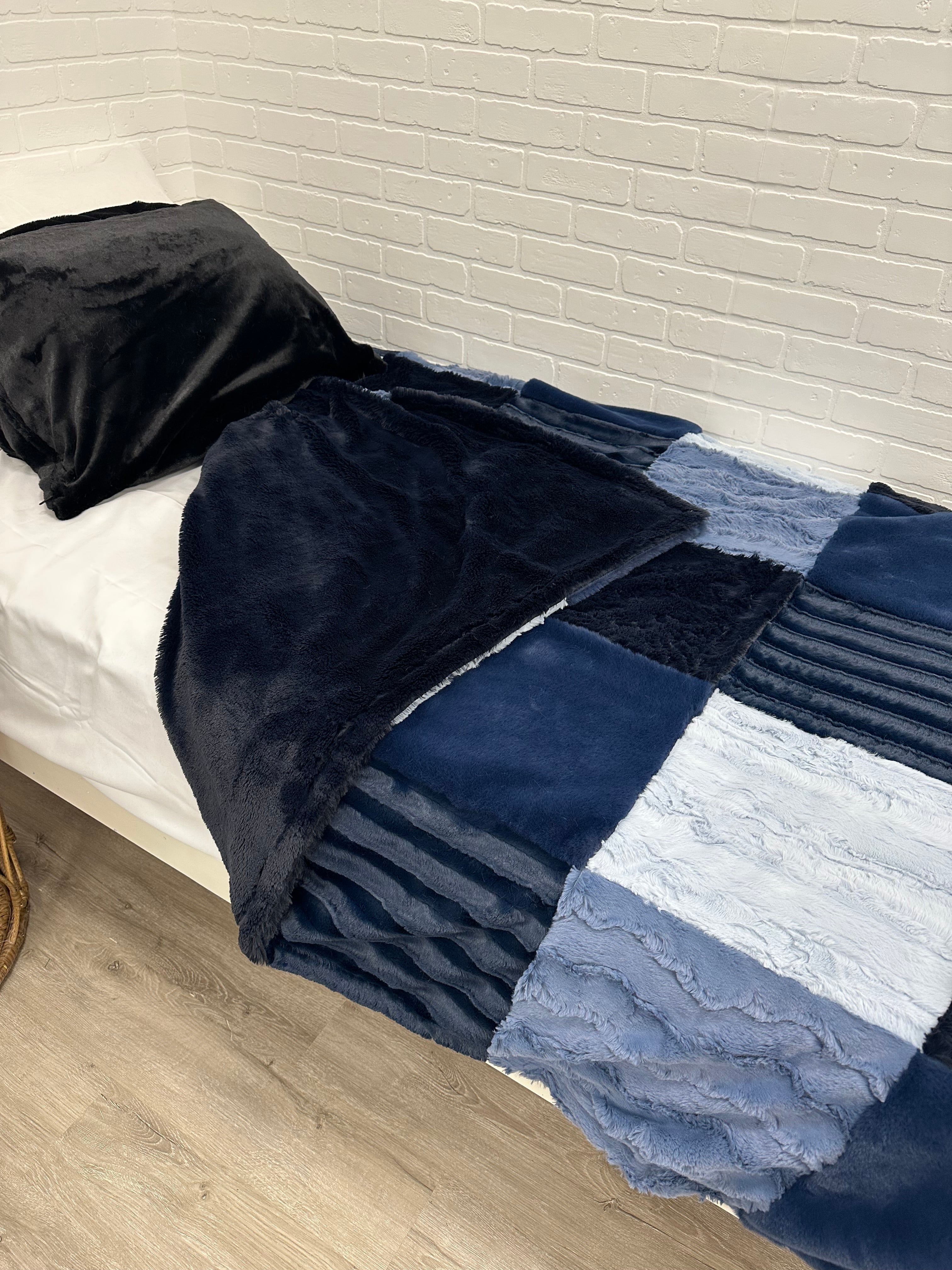 Navy Patch Minky Mama