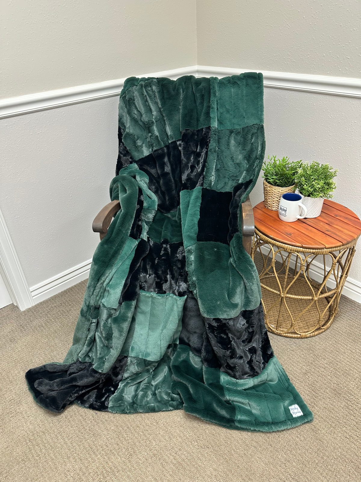 Black/Green Minky Mama