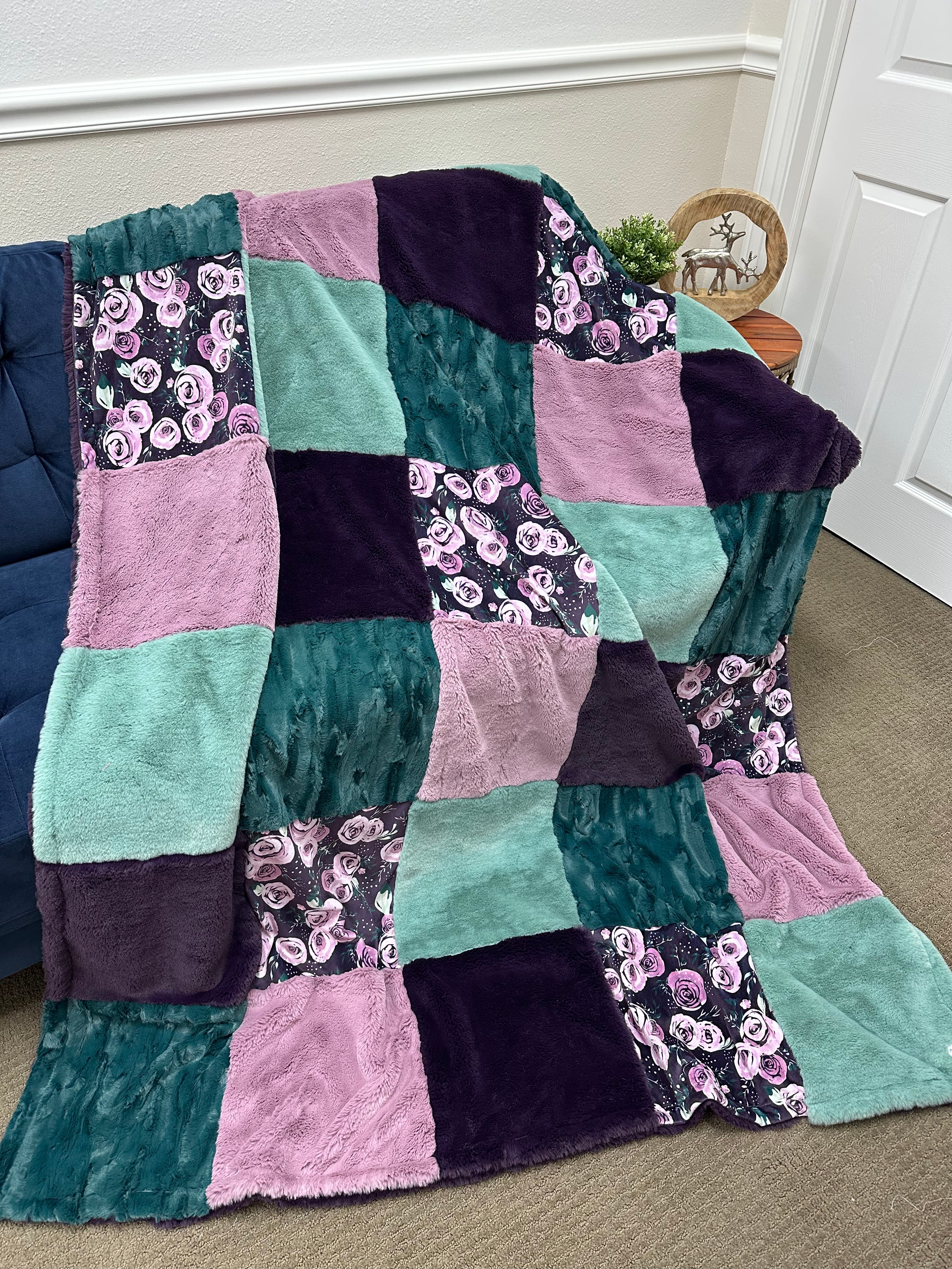 Floral Lush Bunny Minky Mama