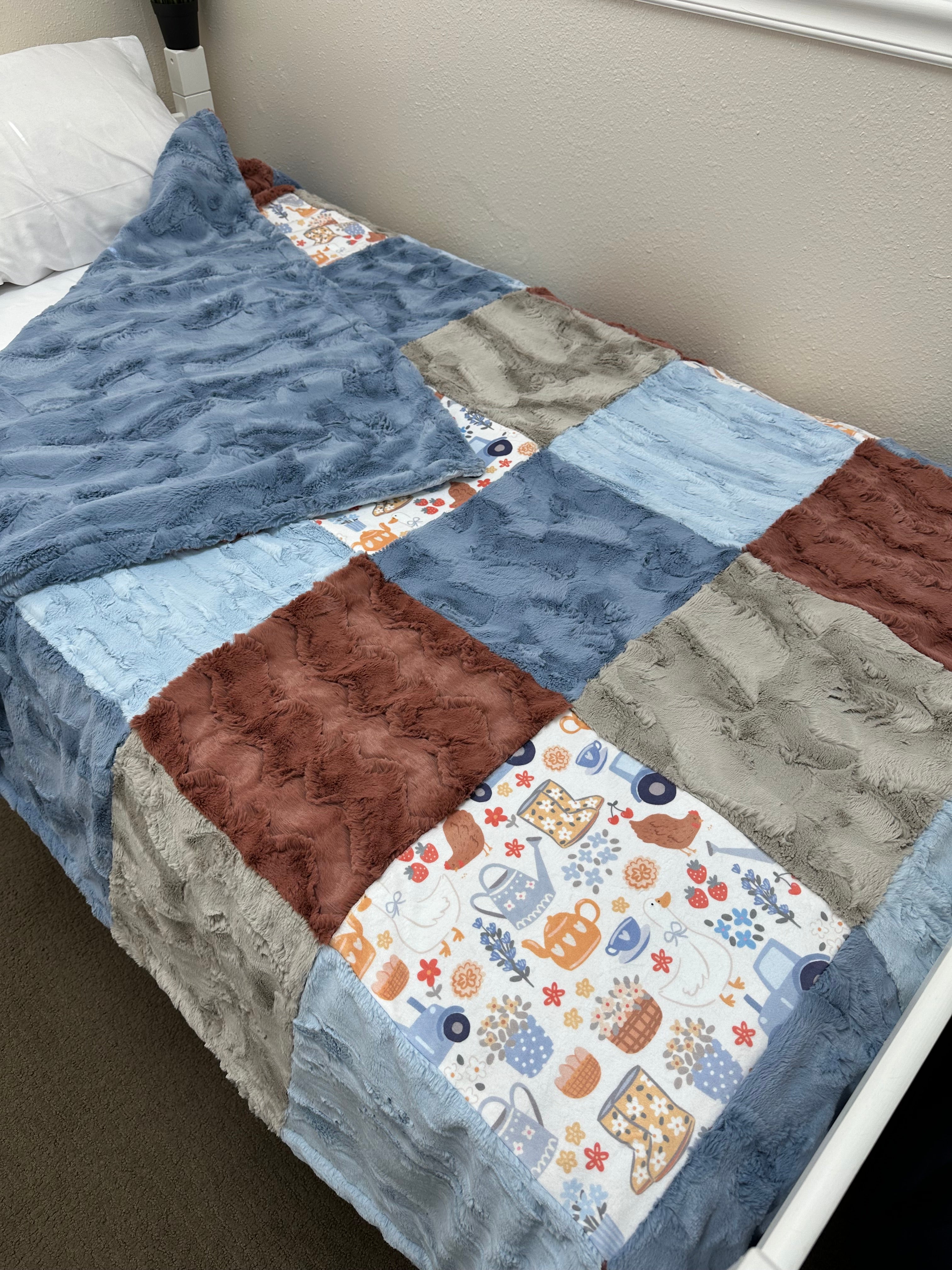 Blue Spring Minky Mama