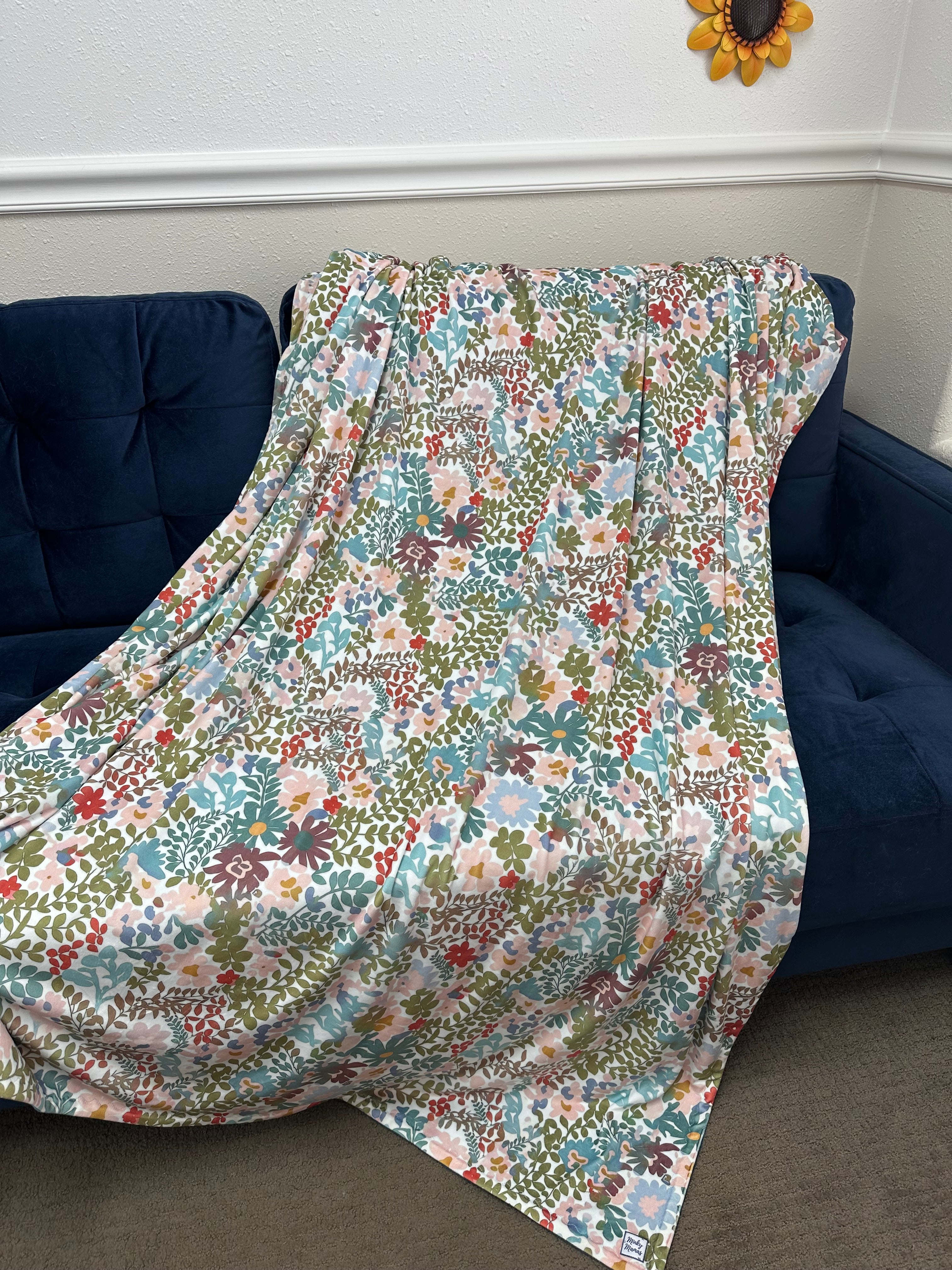 Floral/Poseidon 60”x72 Marshmallow